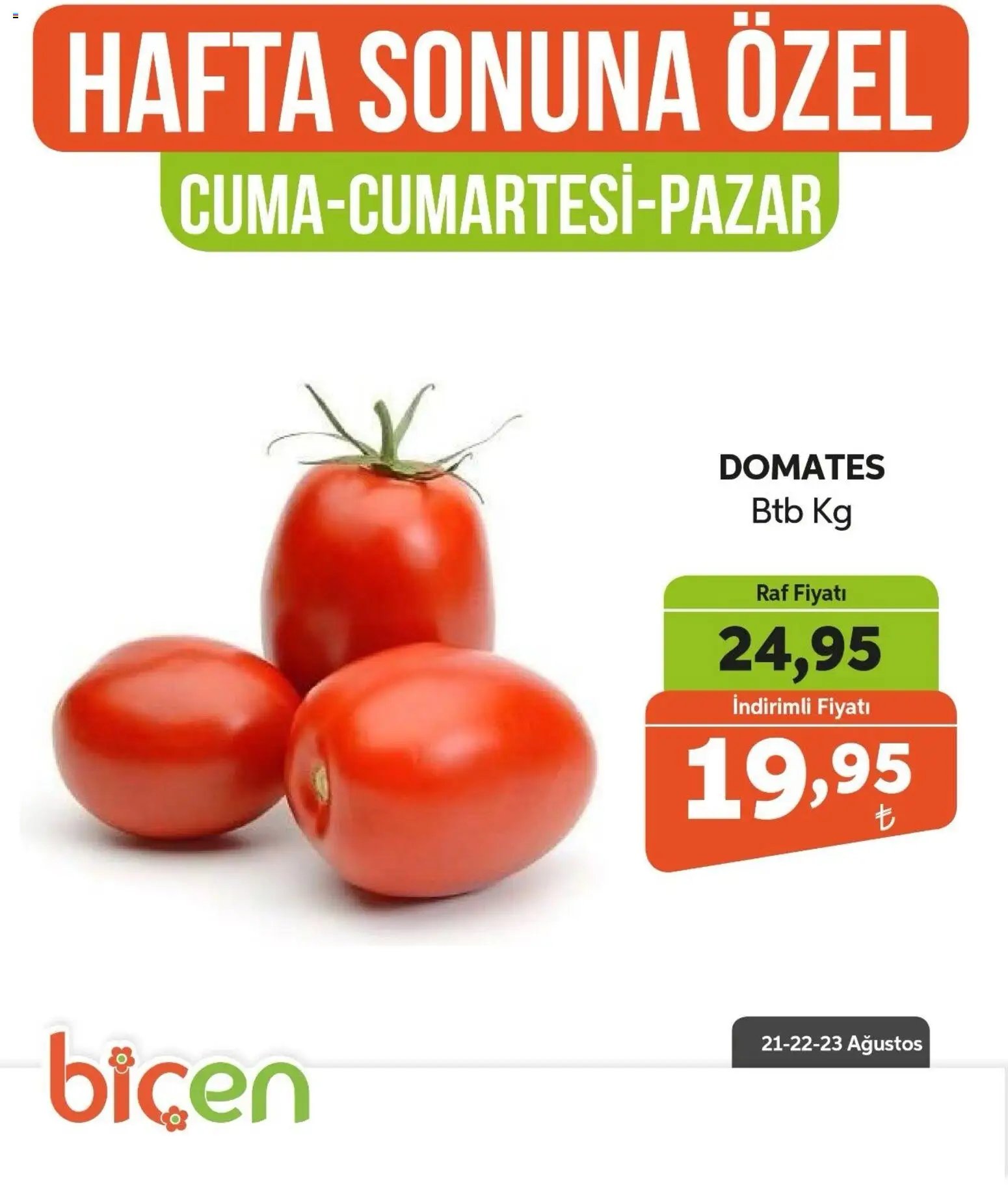 Biçen Market - Hafta Sonuna Özel - Sebze İndirimi
