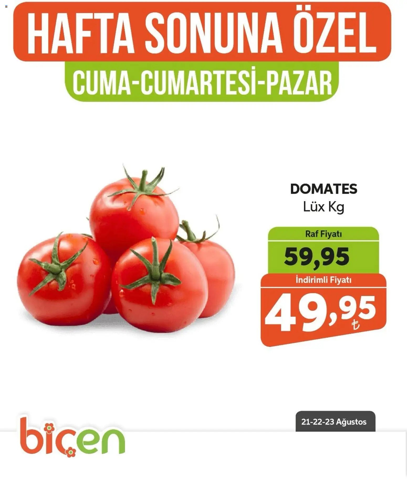 Biçen Market - Hafta Sonuna Özel - Sebze İndirimi