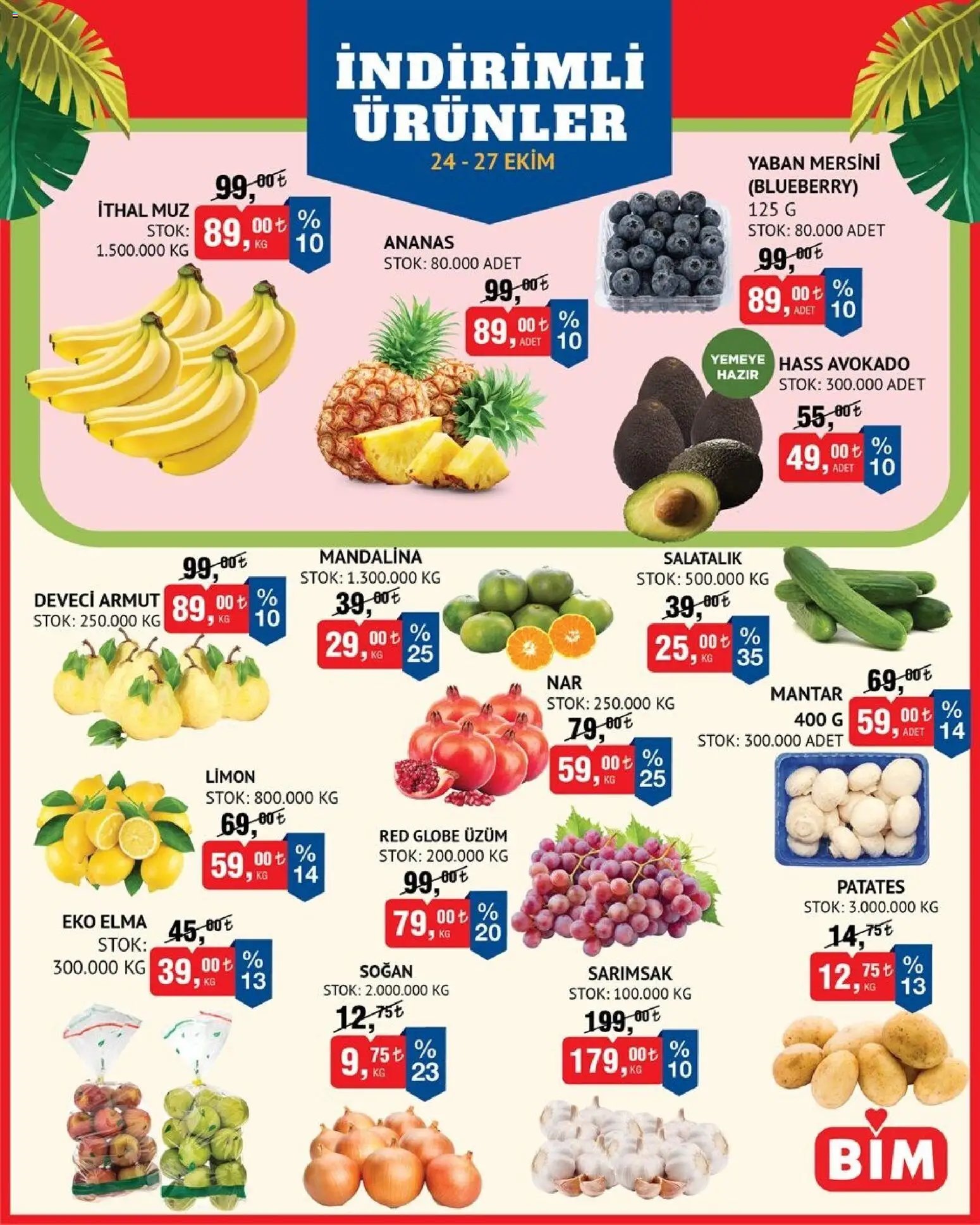 BİM - Meyve-Sebze, İndirim