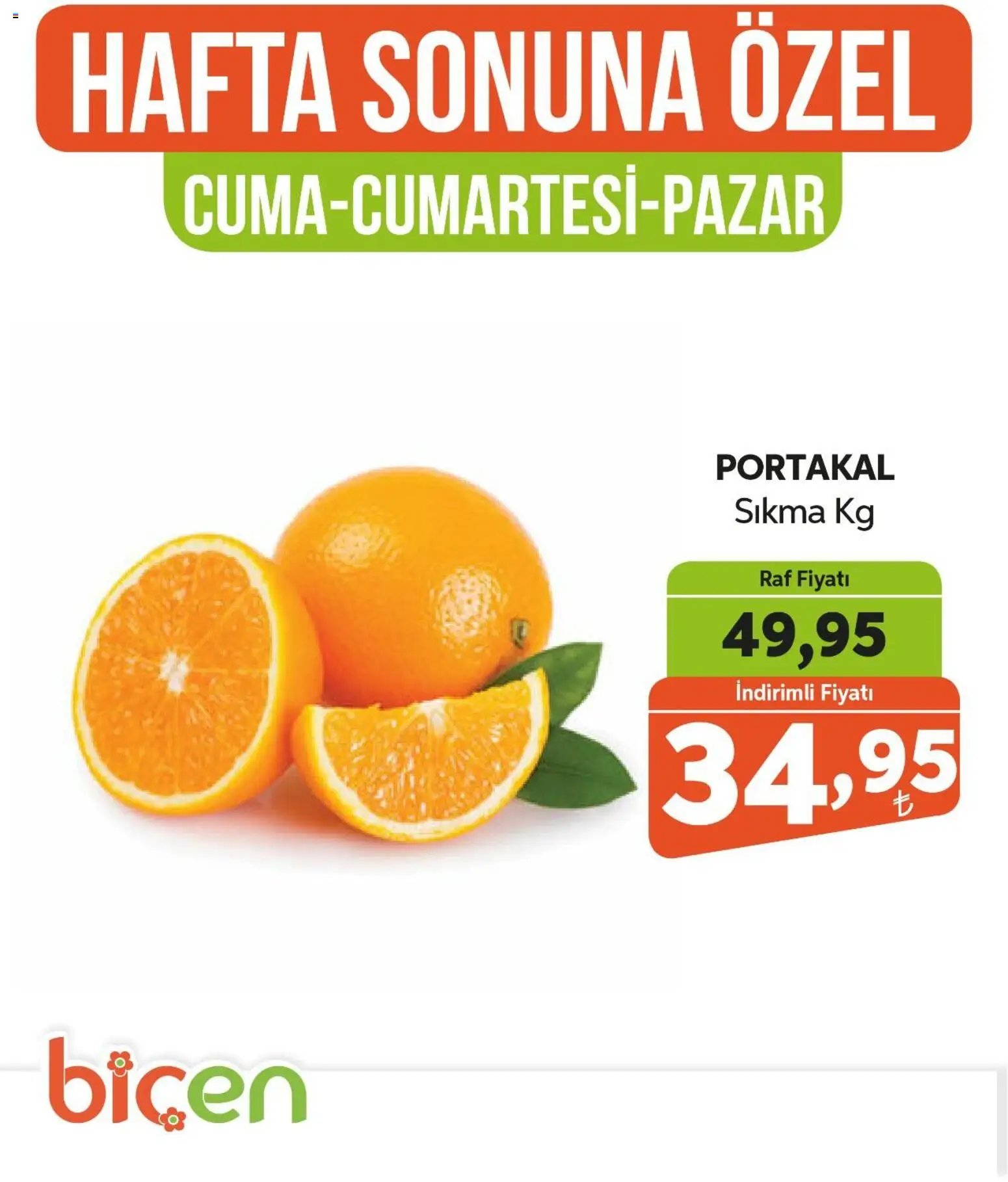 Biçen Market Hafta Sonuna Özel - Meyve İndirimi