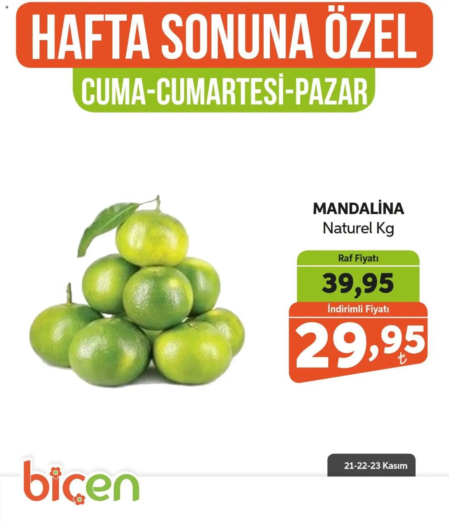 Biçen Market Hafta Sonuna Özel - Meyve İndirimi