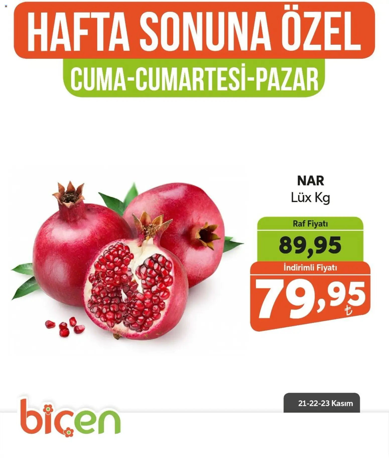 Biçen Market Hafta Sonuna Özel - Meyve İndirimi