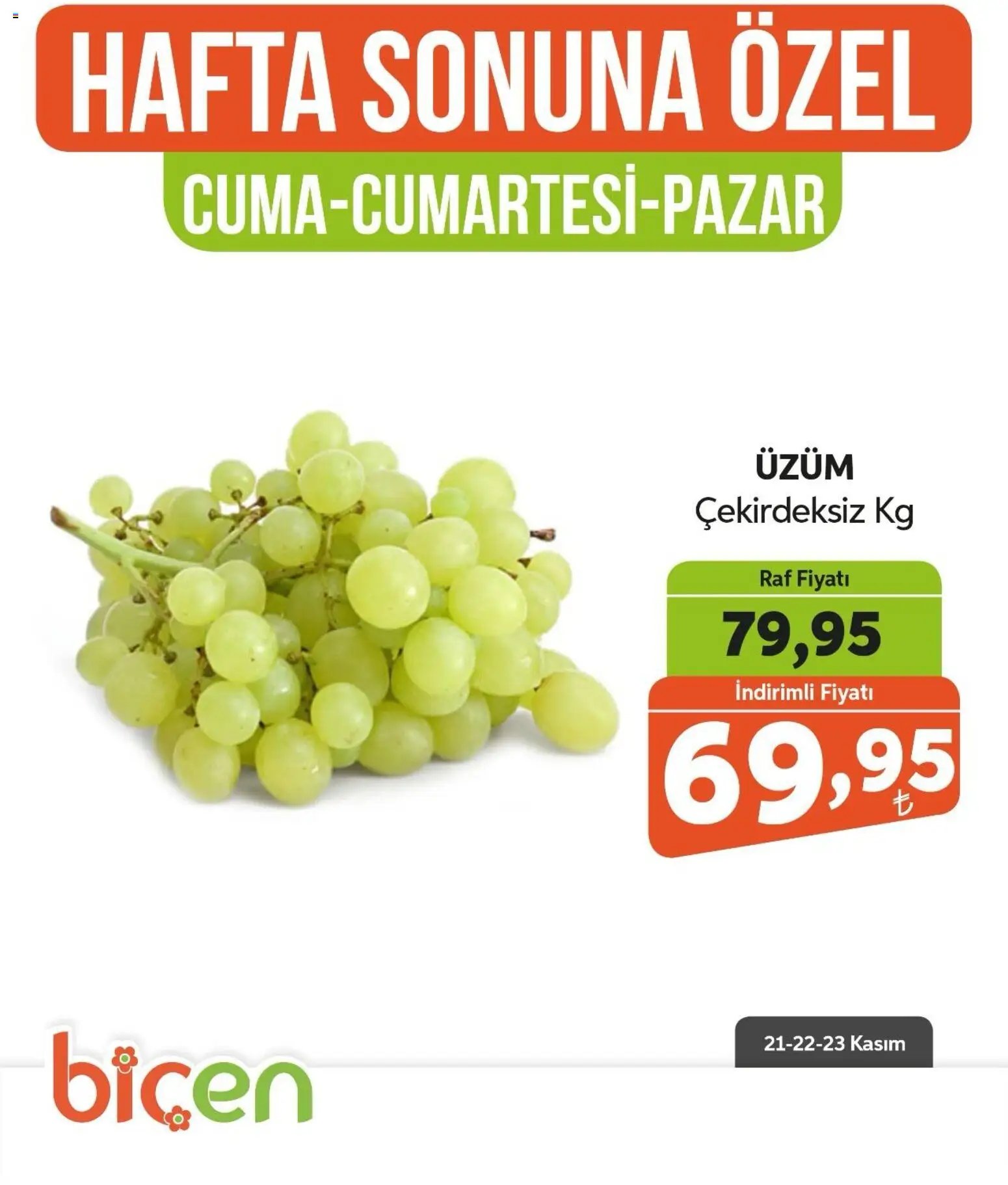 Biçen Market Hafta Sonuna Özel - Meyve İndirimi