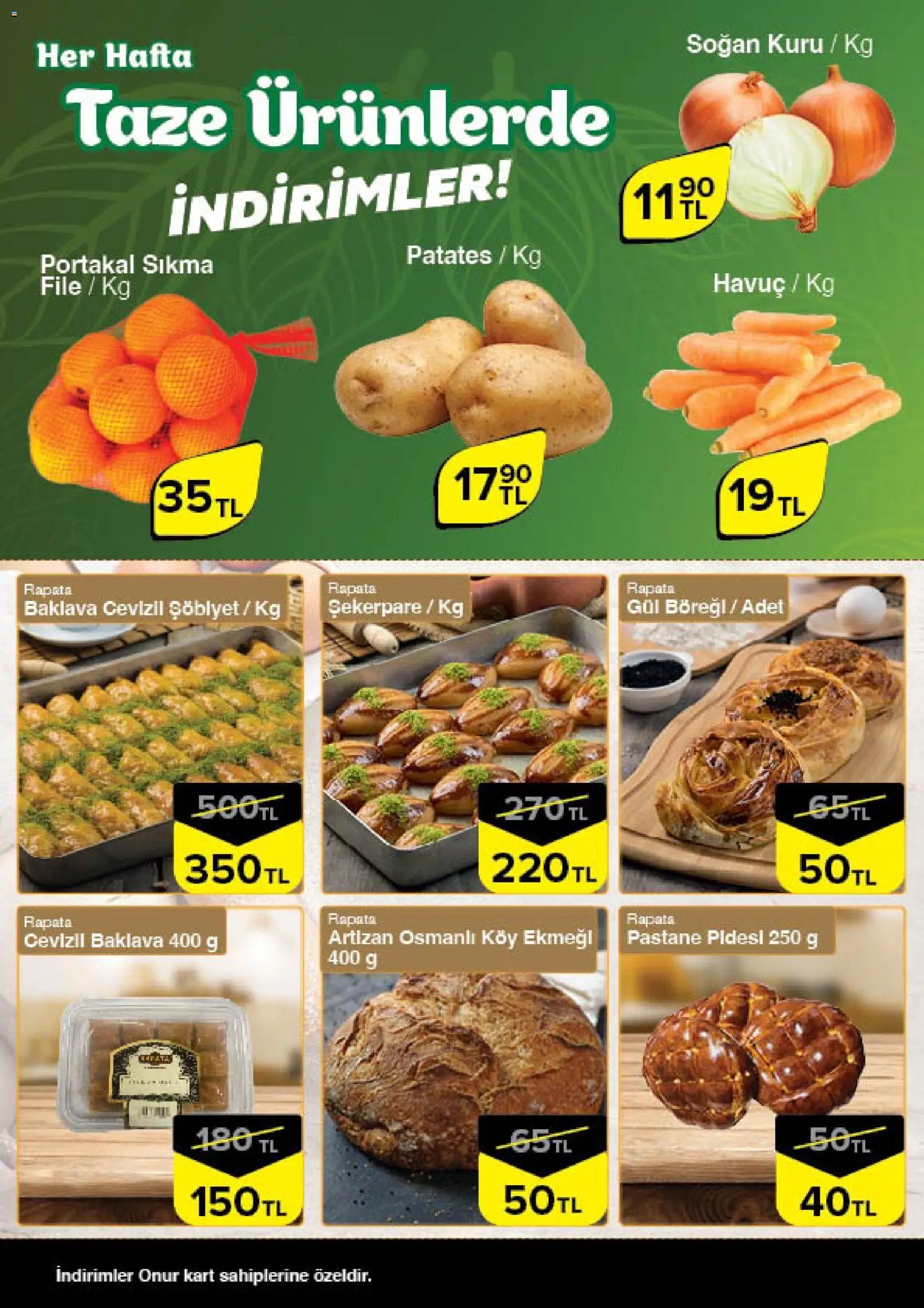 Onur Market Taze Ürünlerde İndirimler - Bursa