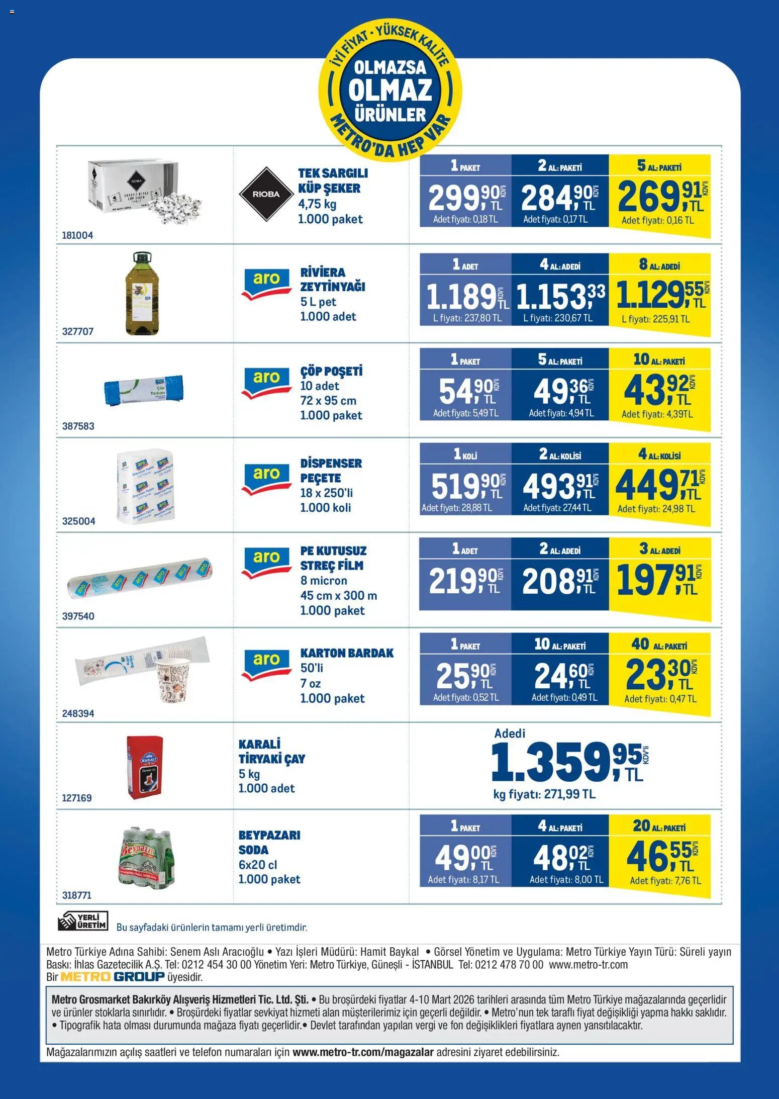 Metro - Olmazsa Olmaz Ürünler