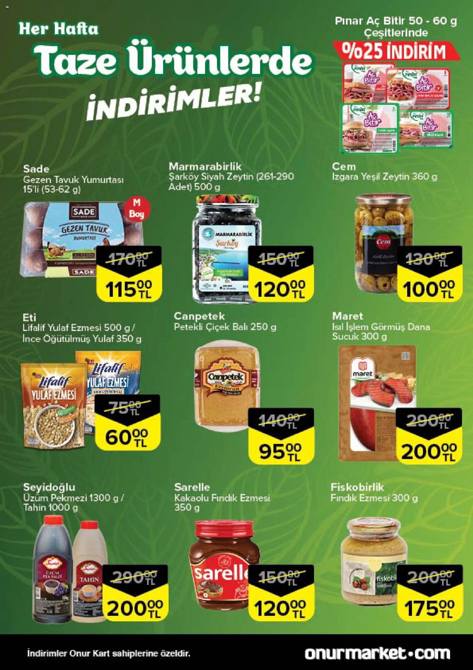 Onur Market Taze Ürünlerde İndirimler - Trakya