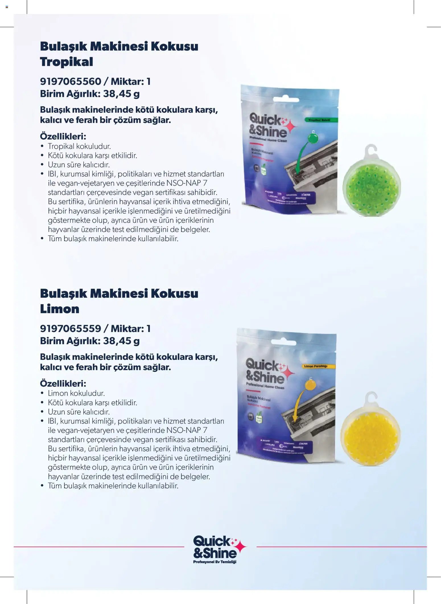 Arçelik - Quick and Shine Temizlik ve Bakım Ürünleri