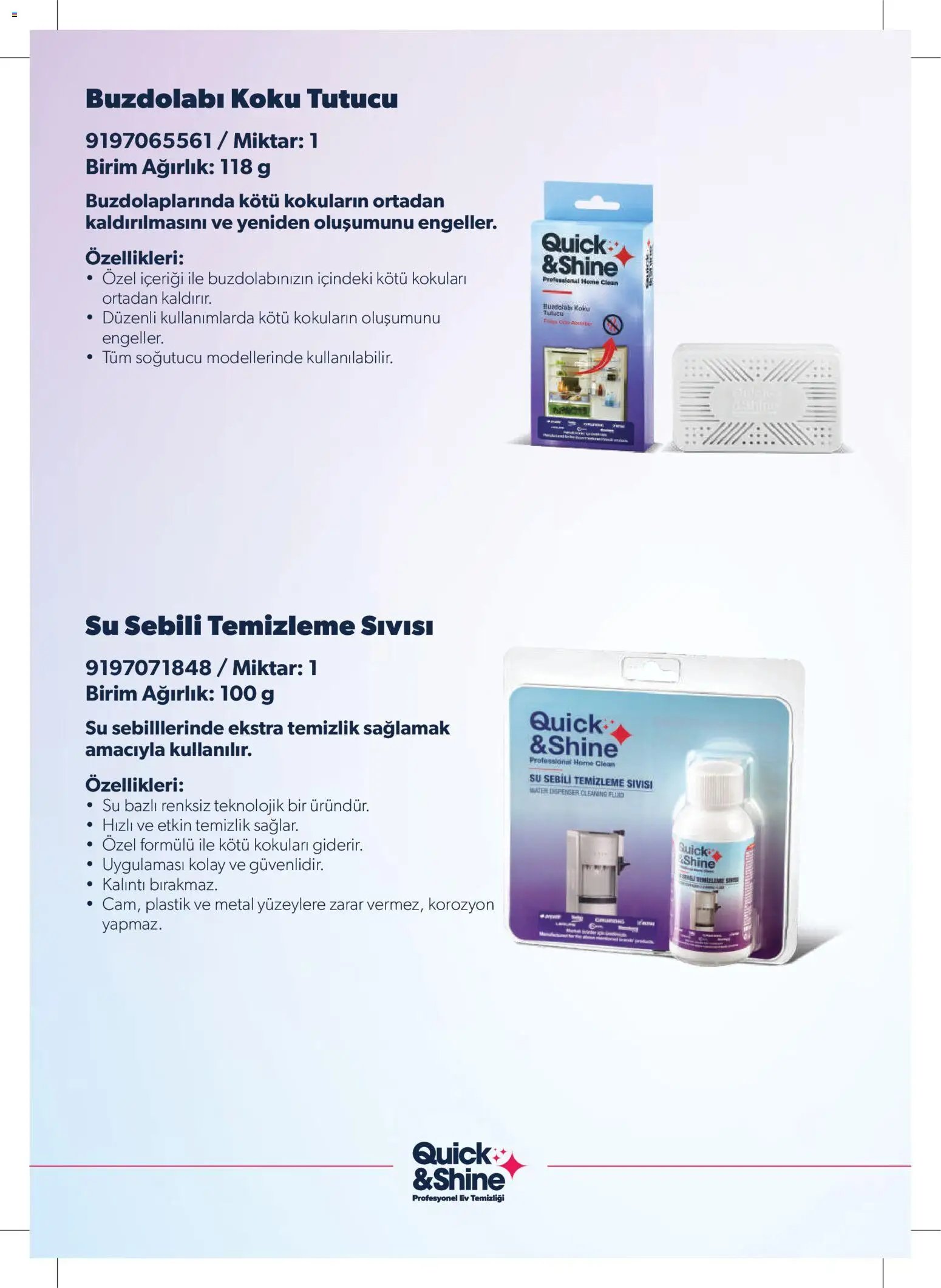 Arçelik - Quick and Shine Temizlik ve Bakım Ürünleri