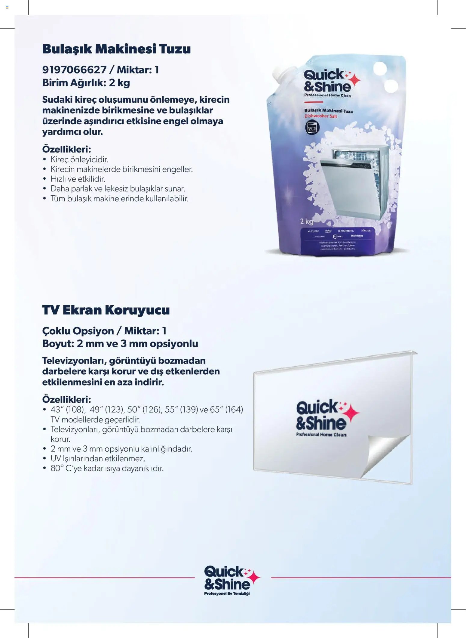 Arçelik - Quick and Shine Temizlik ve Bakım Ürünleri