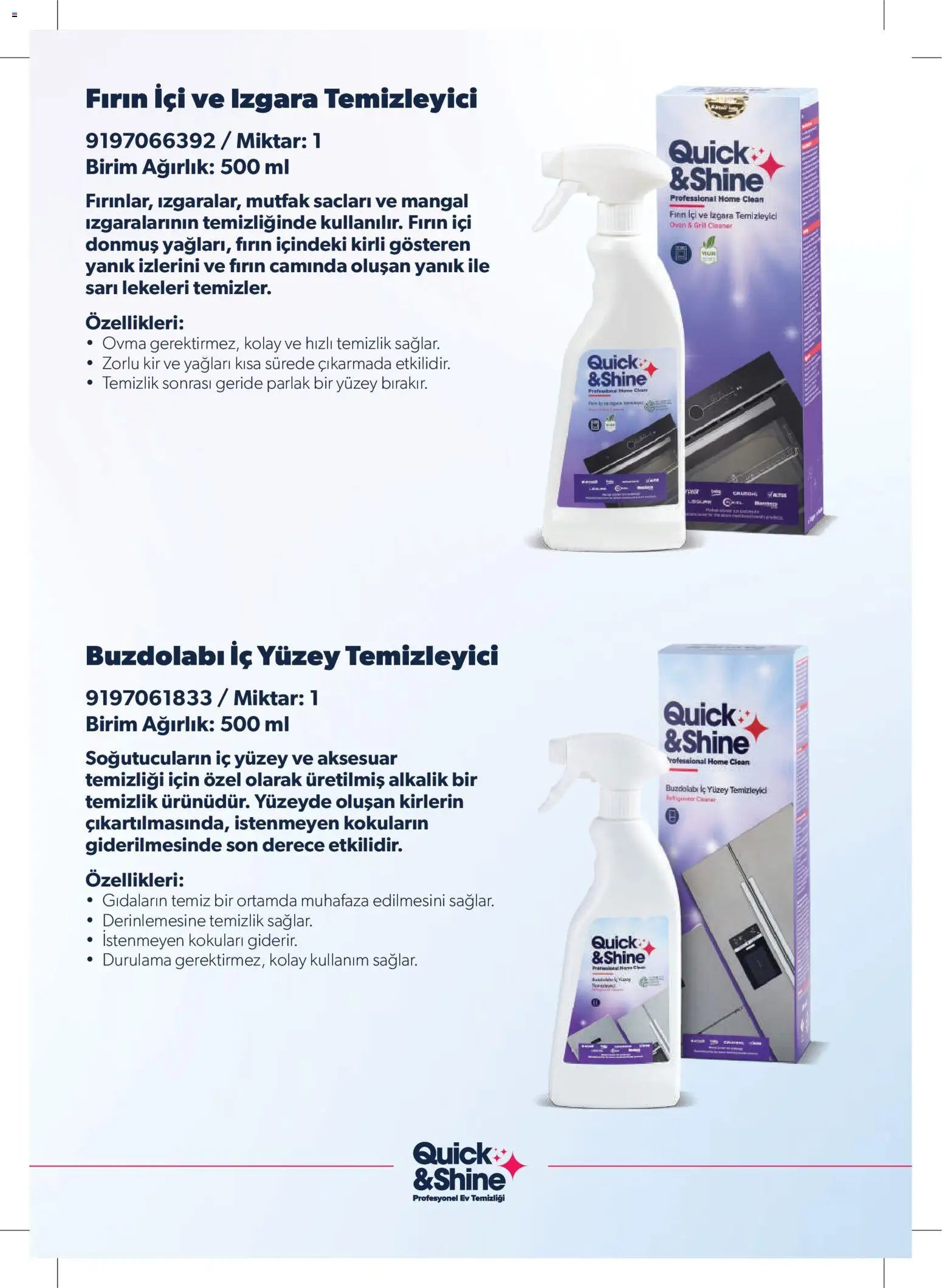 Arçelik - Quick and Shine Temizlik ve Bakım Ürünleri
