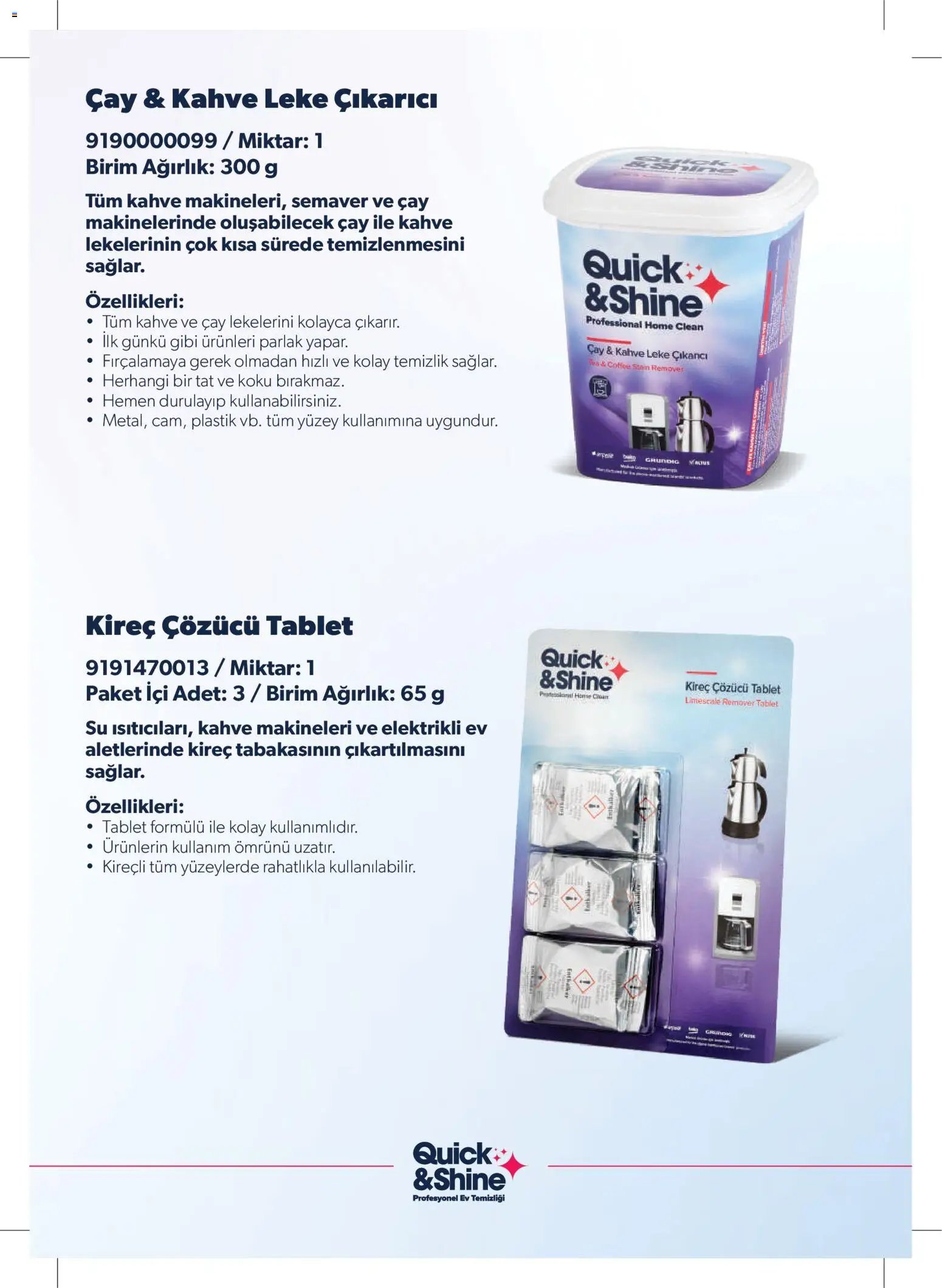 Arçelik - Quick and Shine Temizlik ve Bakım Ürünleri