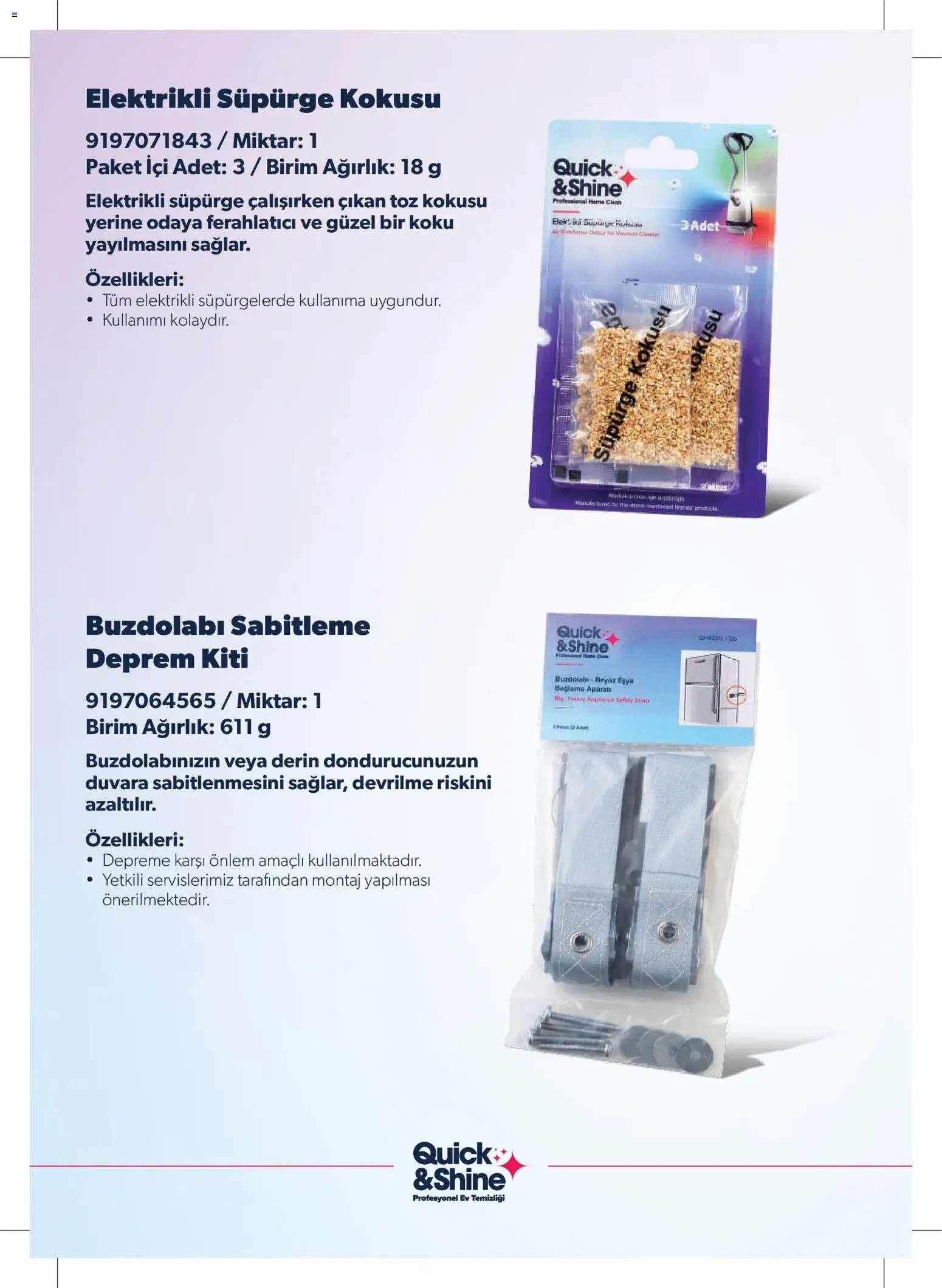 Arçelik - Quick and Shine Temizlik ve Bakım Ürünleri
