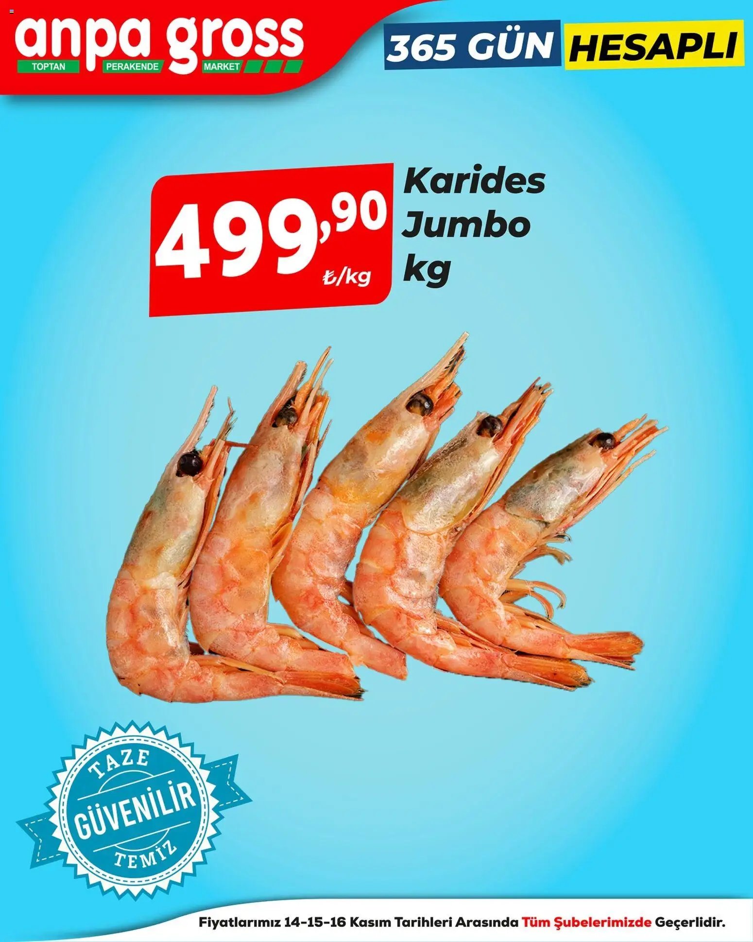 Anpa Gross Levrek, somon, karides ve daha