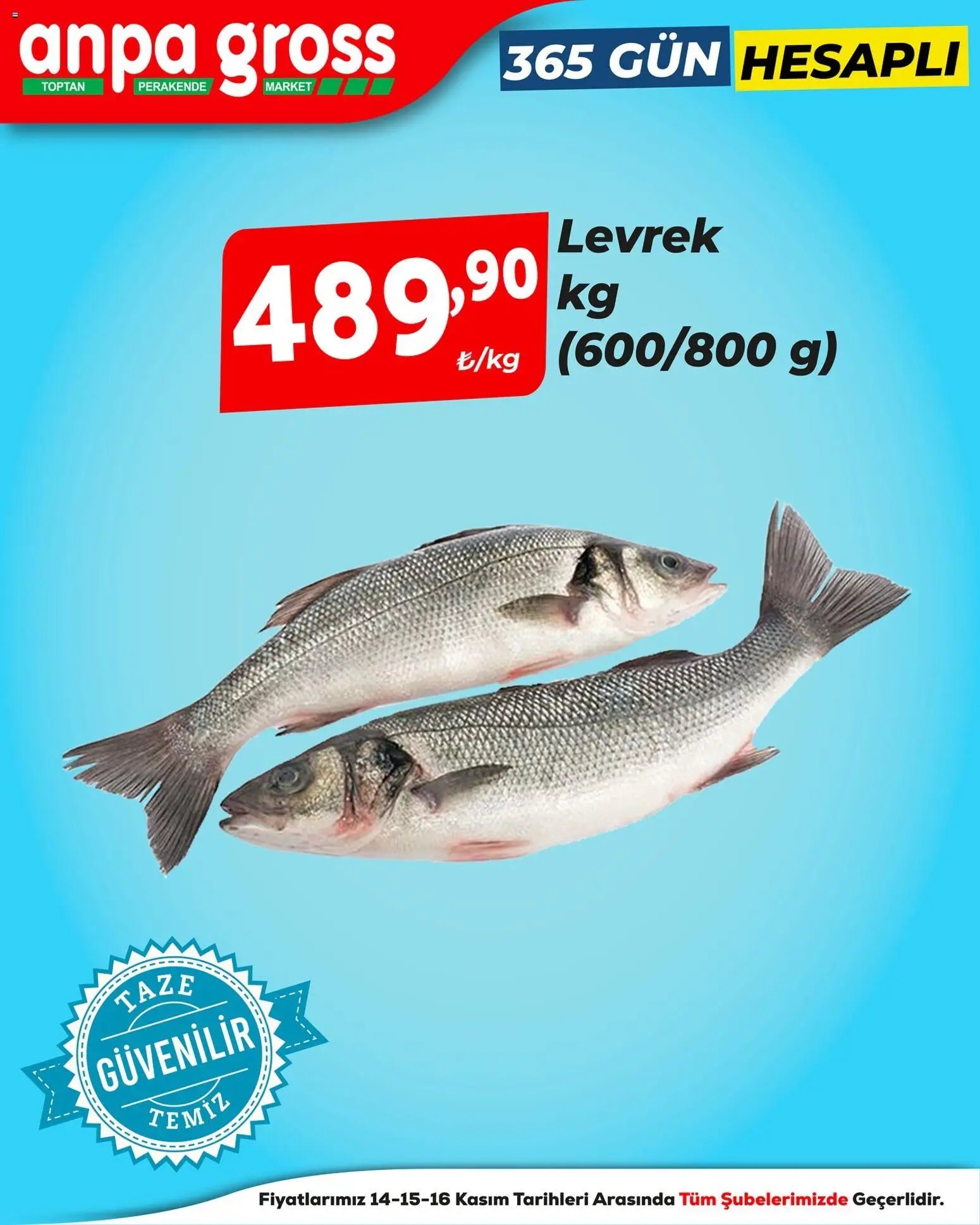 Anpa Gross Levrek, somon, karides ve daha