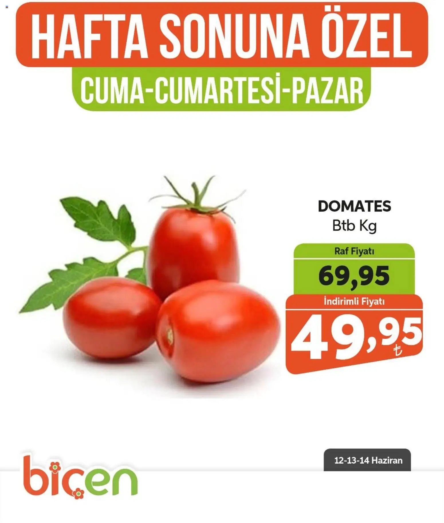 Biçen Market - Hafta Sonuna Özel - Sebze İndirimi