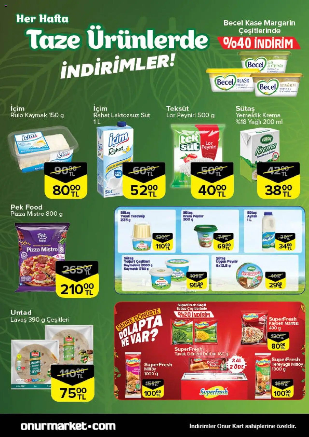 Onur Market Taze Ürünlerde İndirimler - Trakya