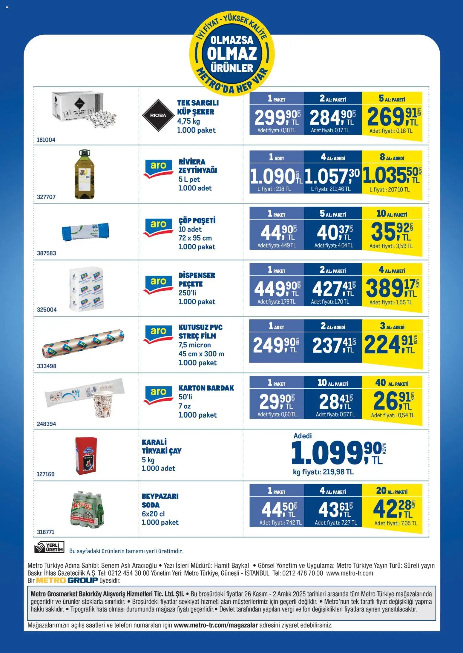 Metro - Olmazsa Olmaz Ürünler