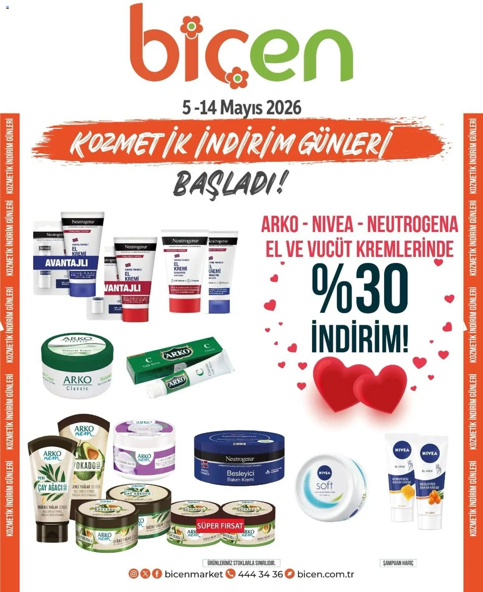 Biçen Market - Kozmetik indirim günleri