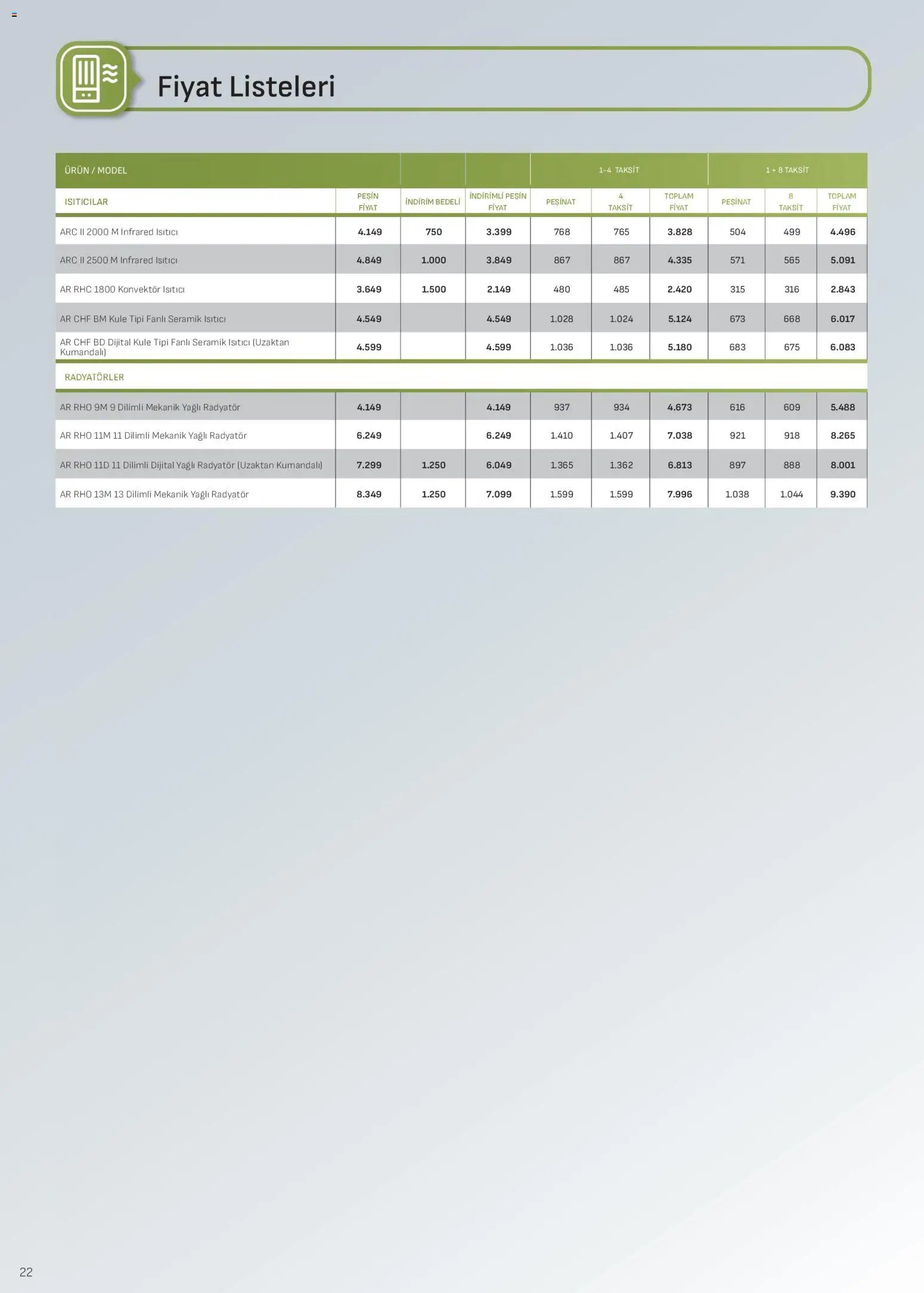 Arçelik - İklimlendirme Kataloğu