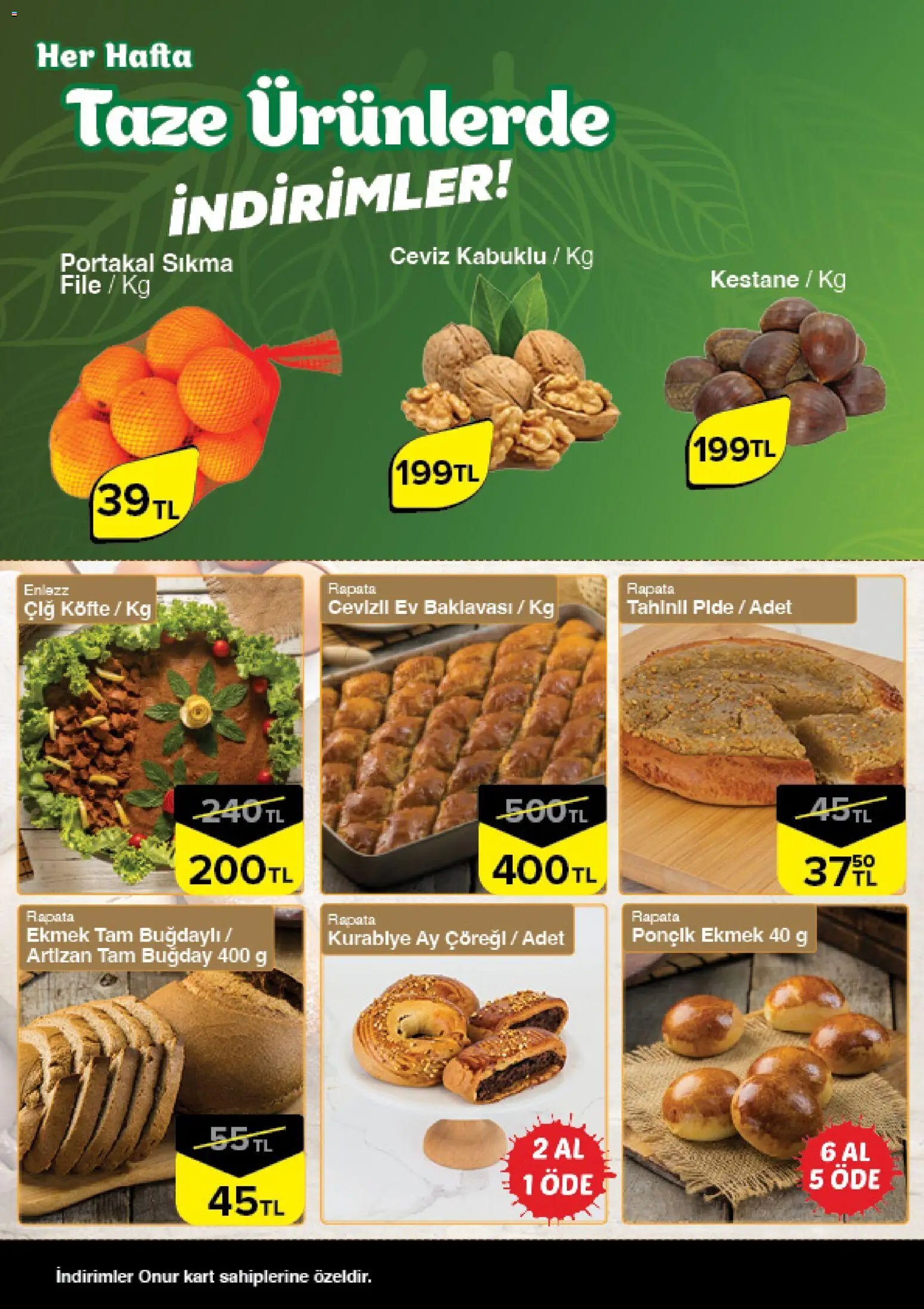 Onur Market Taze Ürünlerde İndirimler - Bursa