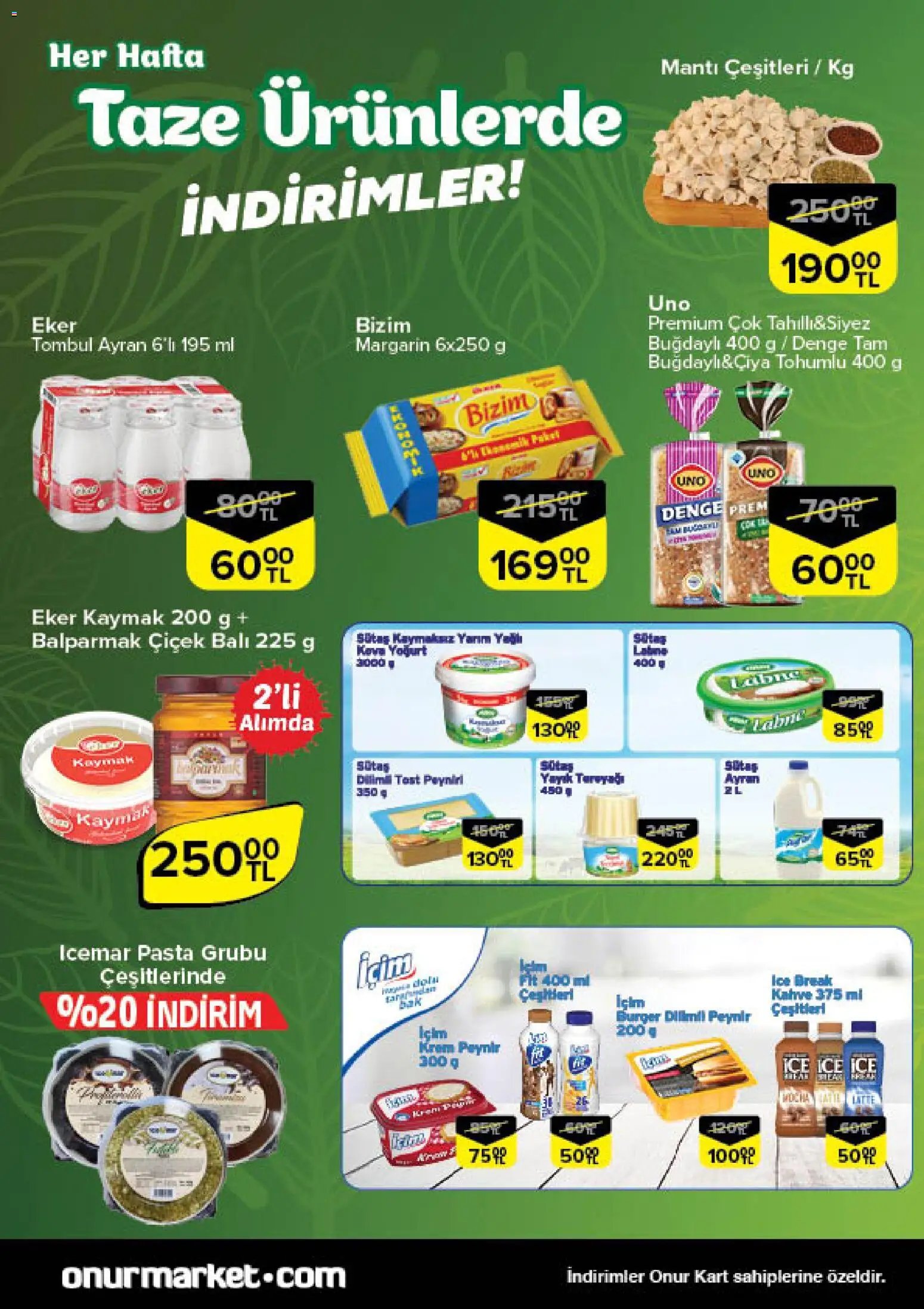 Onur Market Taze Ürünlerde İndirimler - Bursa