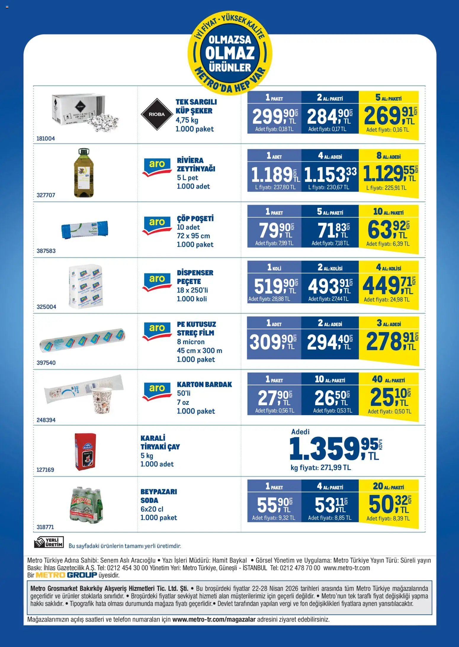 Metro - Olmazsa Olmaz Ürünler