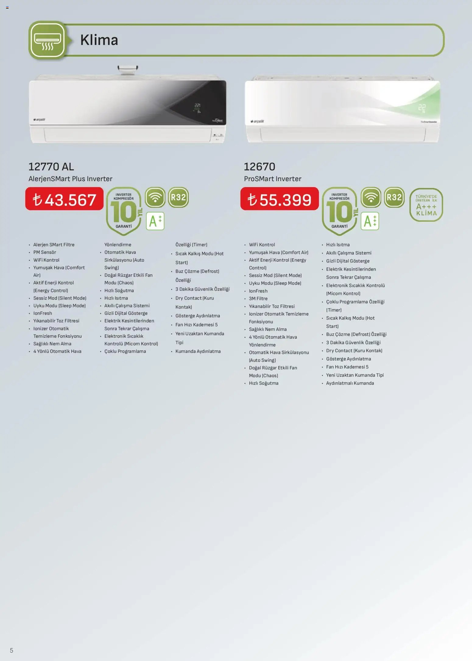 Arçelik İklimlendirme Kataloğu