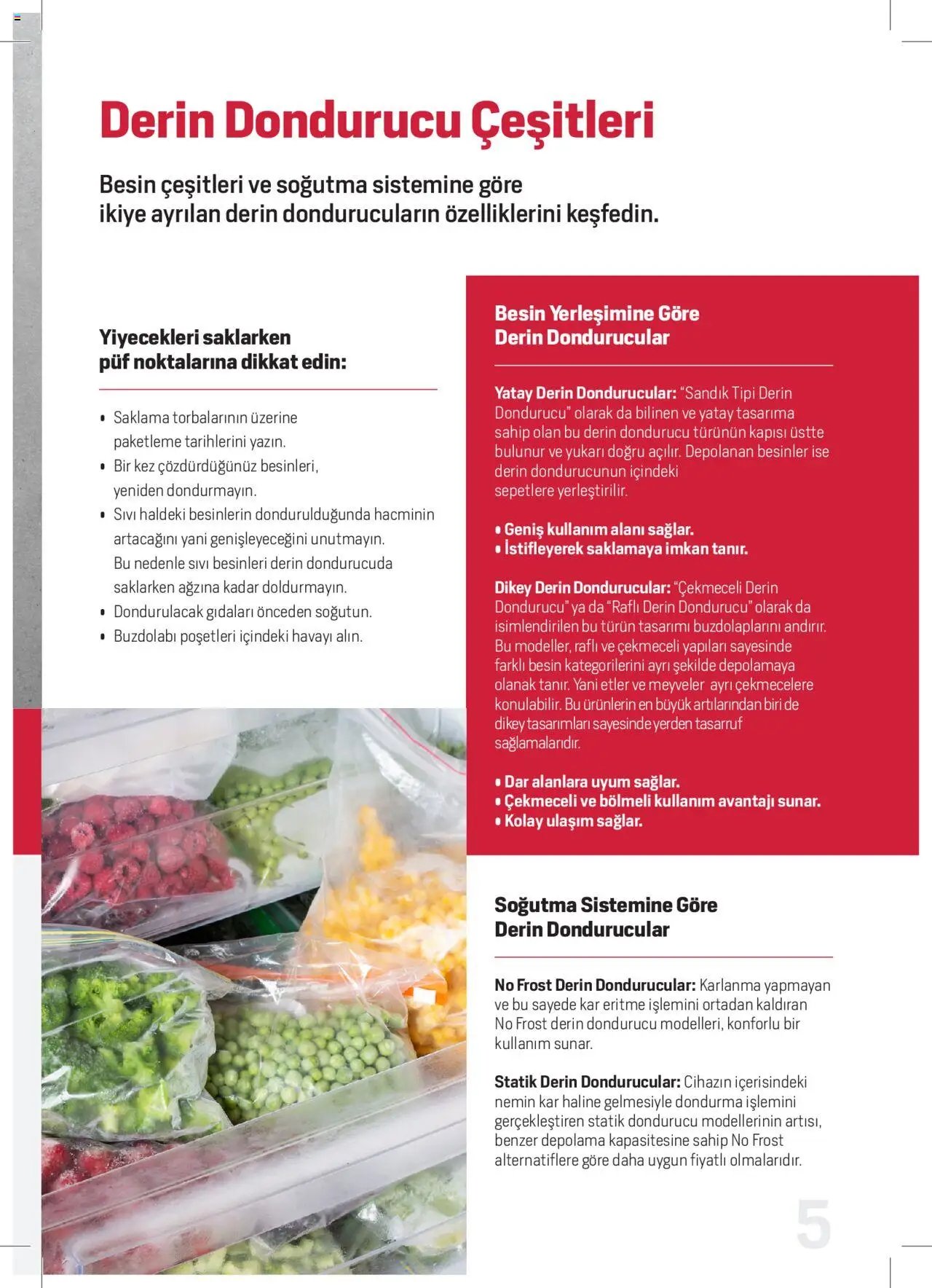 Arçelik Katalog - Dondurucu Kullanımında Püf Noktaları