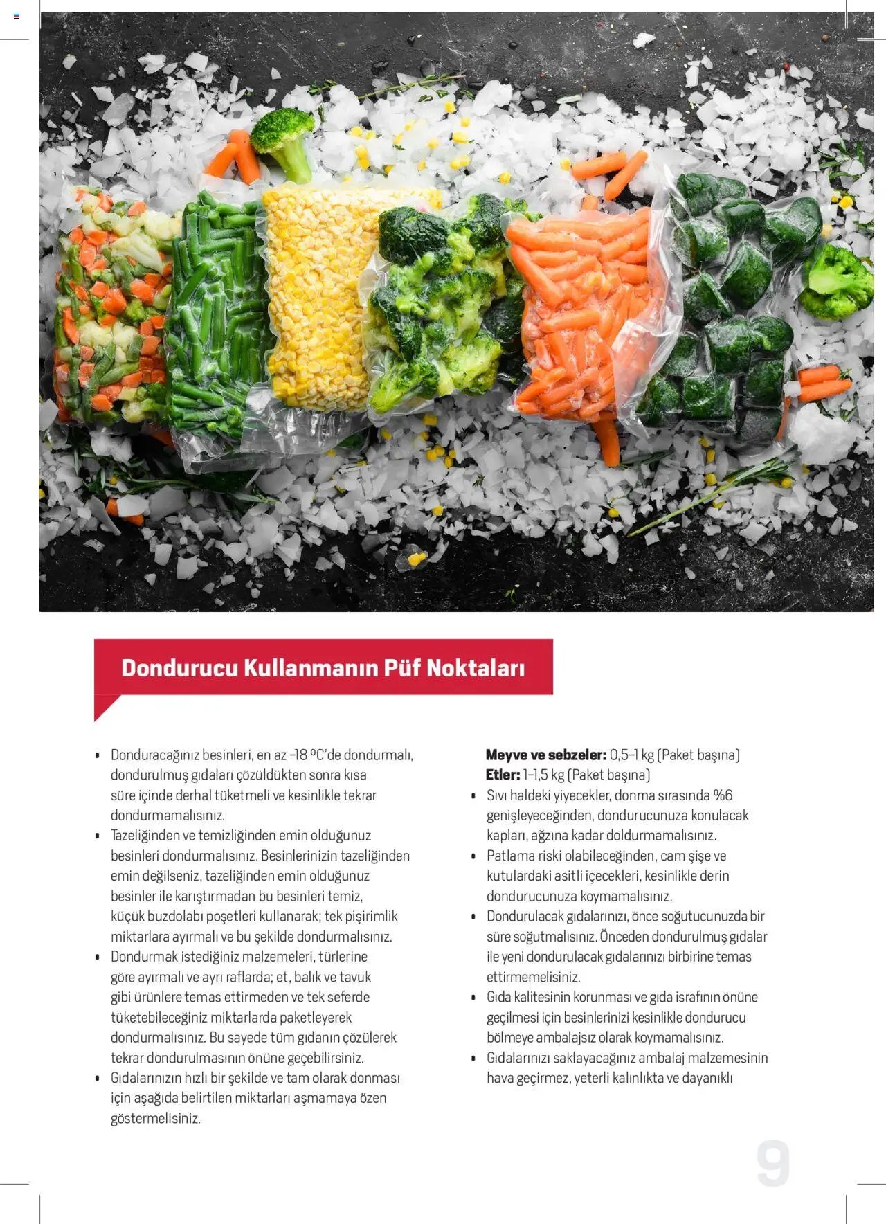 Arçelik Katalog - Dondurucu Kullanımında Püf Noktaları