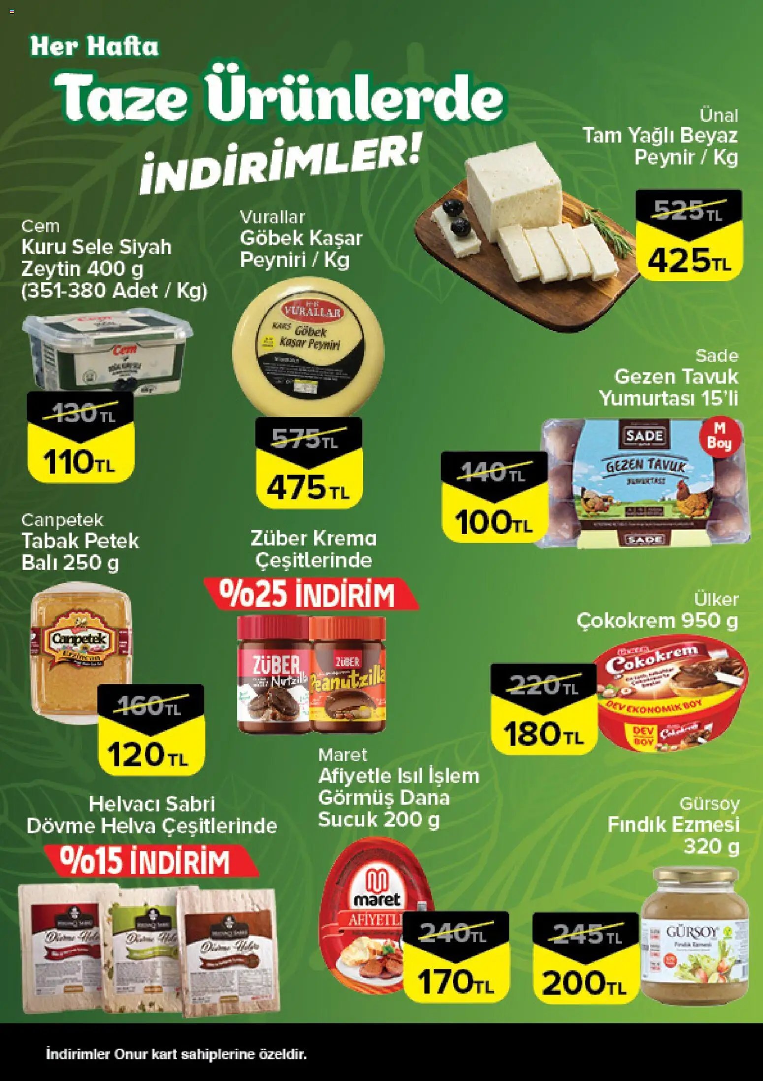 Onur Market Taze Ürünlerde İndirimler - İstanbul & Trakya