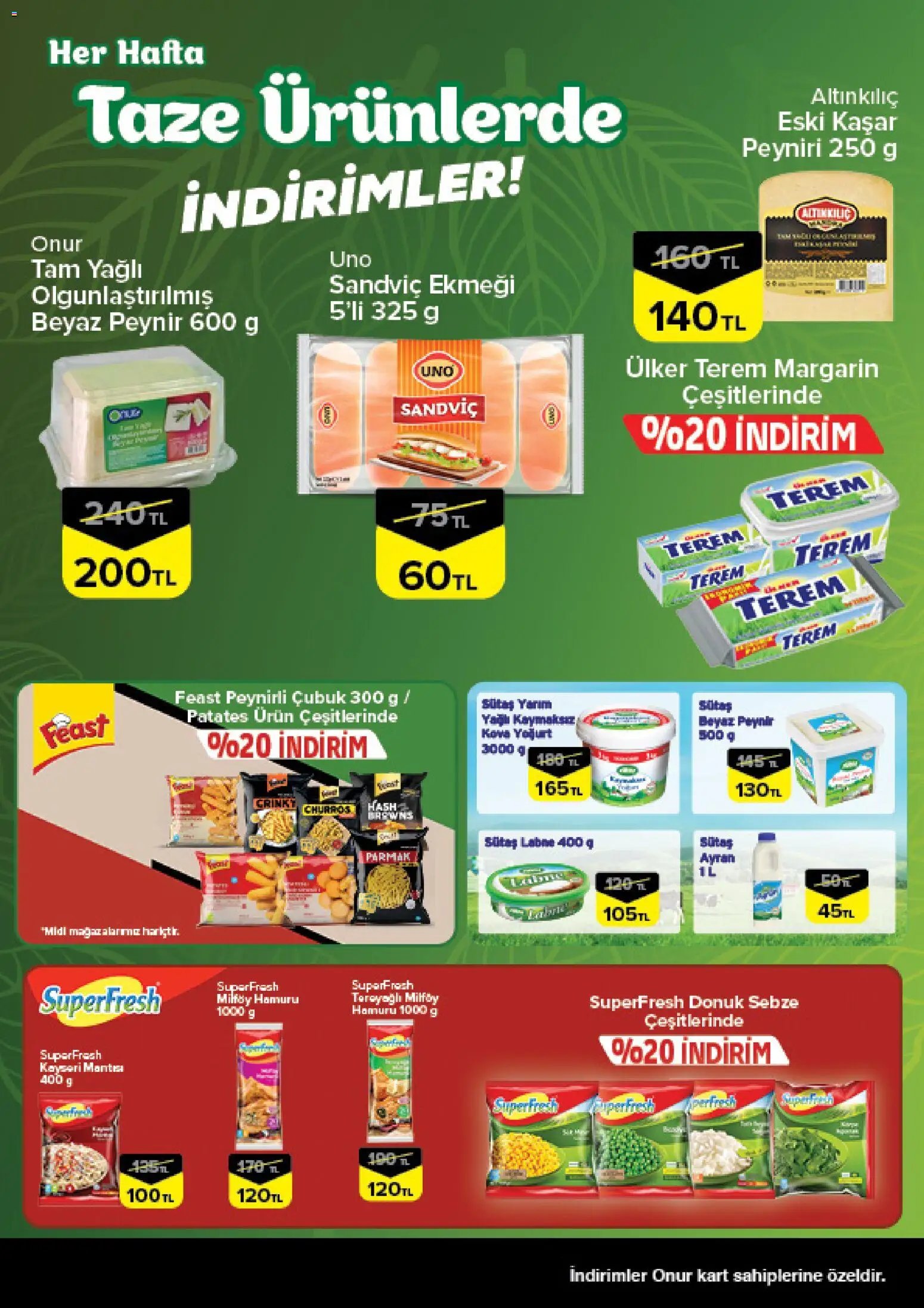 Onur Market Taze Ürünlerde İndirimler - İstanbul & Trakya