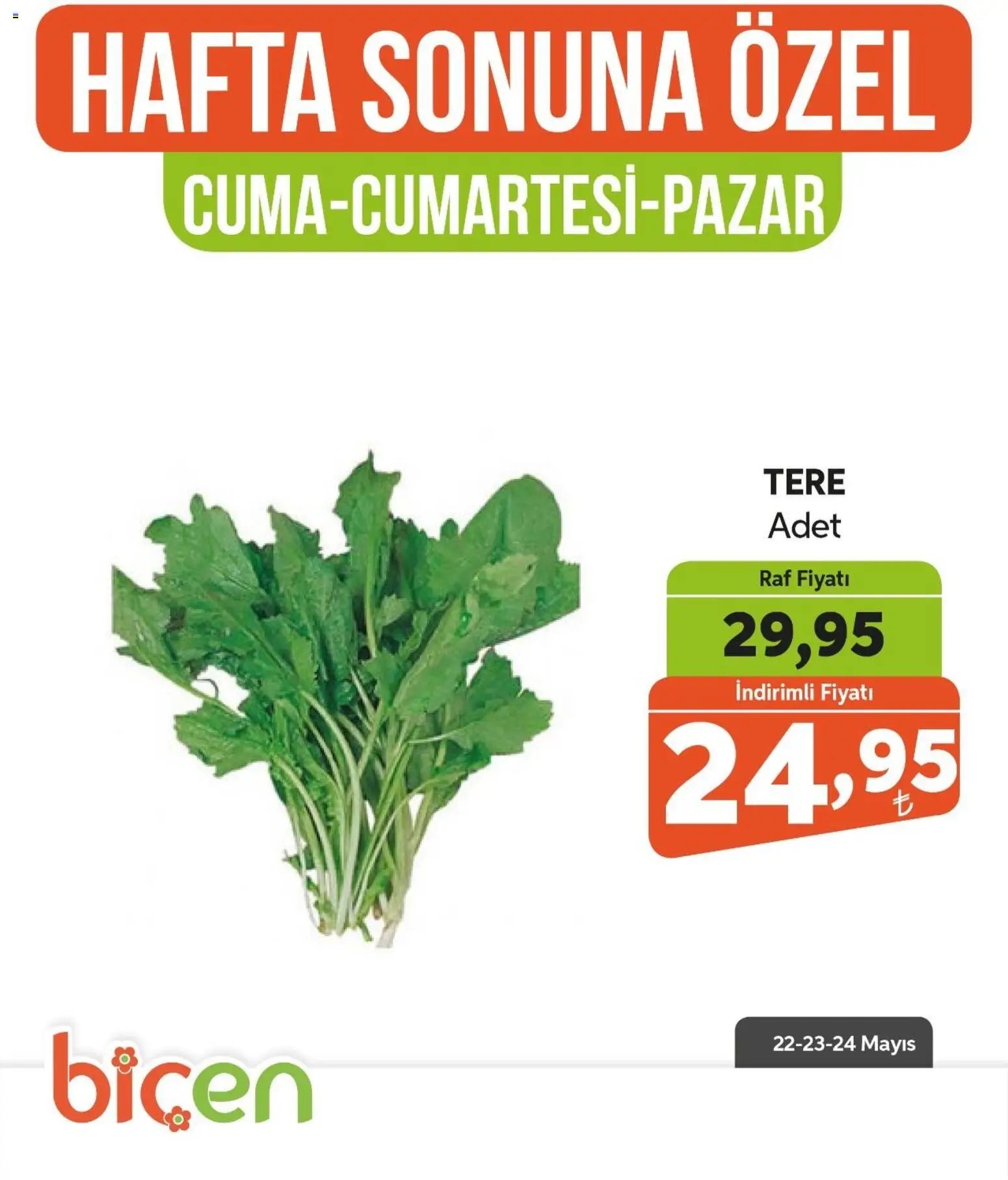 Biçen Market - Hafta Sonuna Özel - Sebze İndirimi