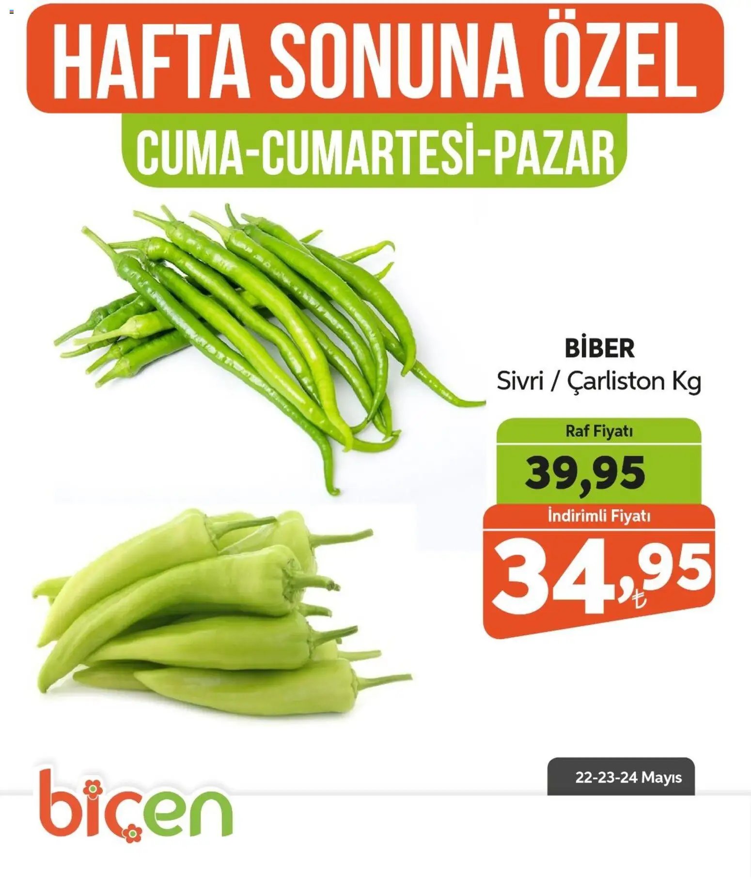 Biçen Market - Hafta Sonuna Özel - Sebze İndirimi