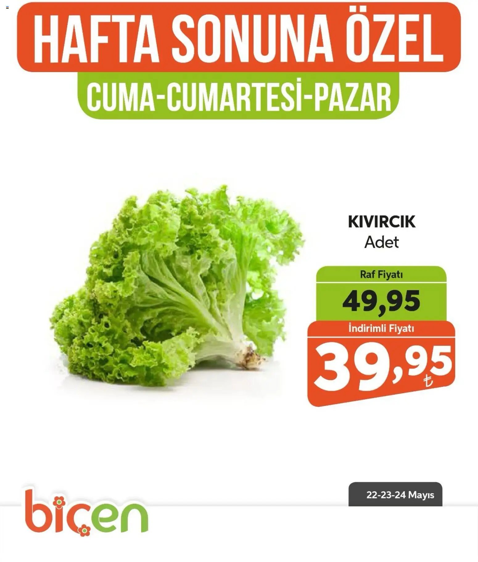 Biçen Market - Hafta Sonuna Özel - Sebze İndirimi