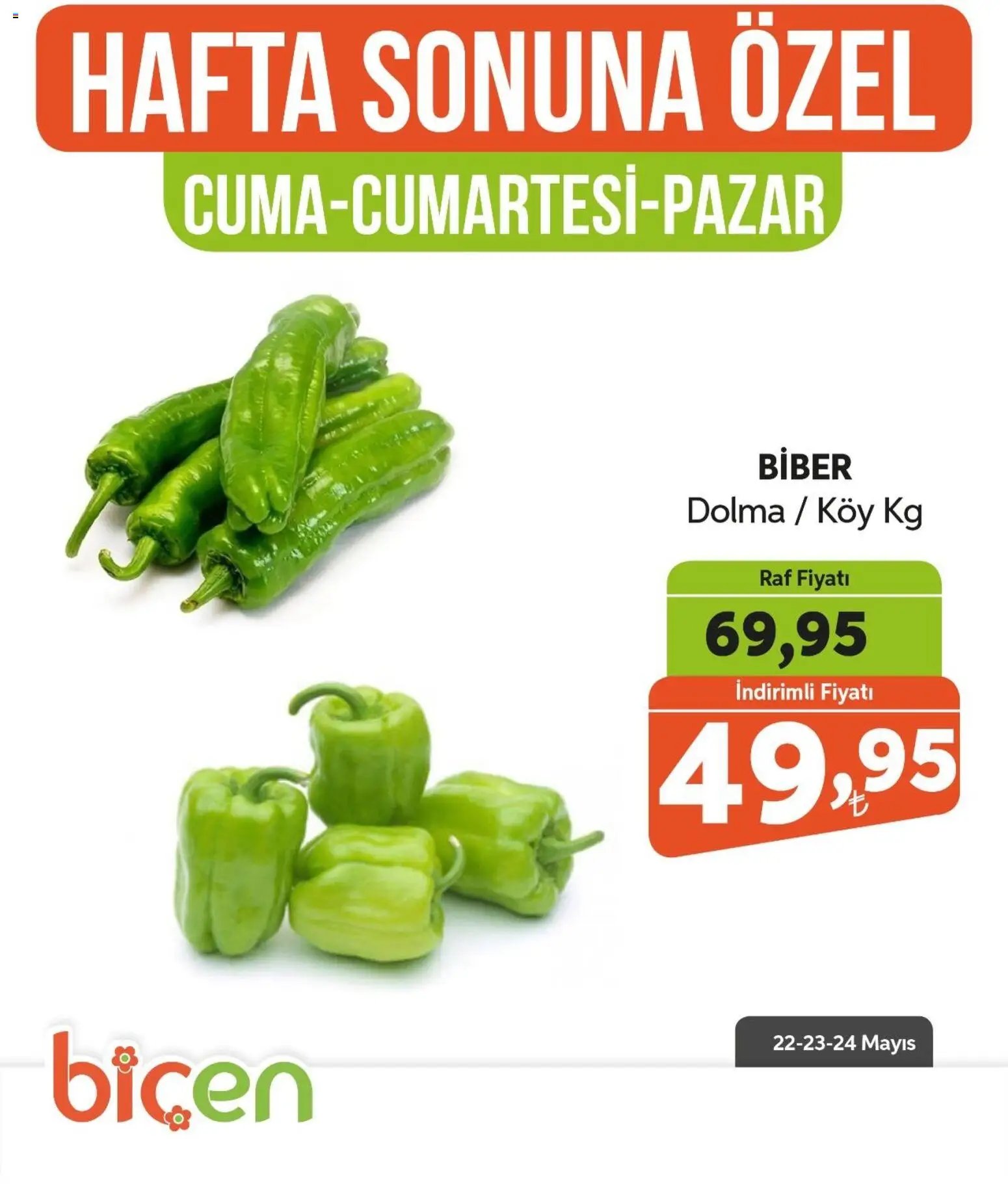 Biçen Market - Hafta Sonuna Özel - Sebze İndirimi