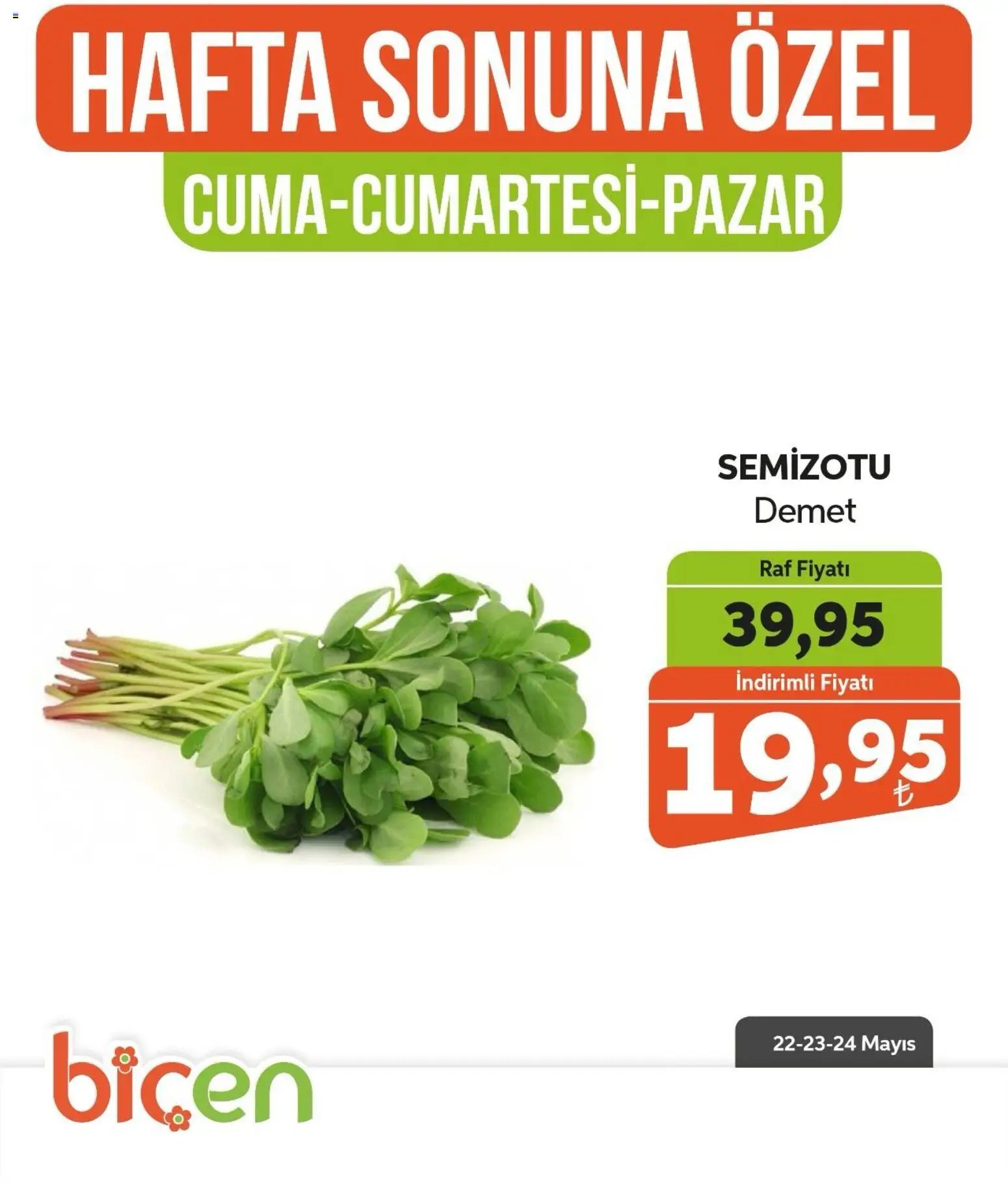 Biçen Market - Hafta Sonuna Özel - Sebze İndirimi