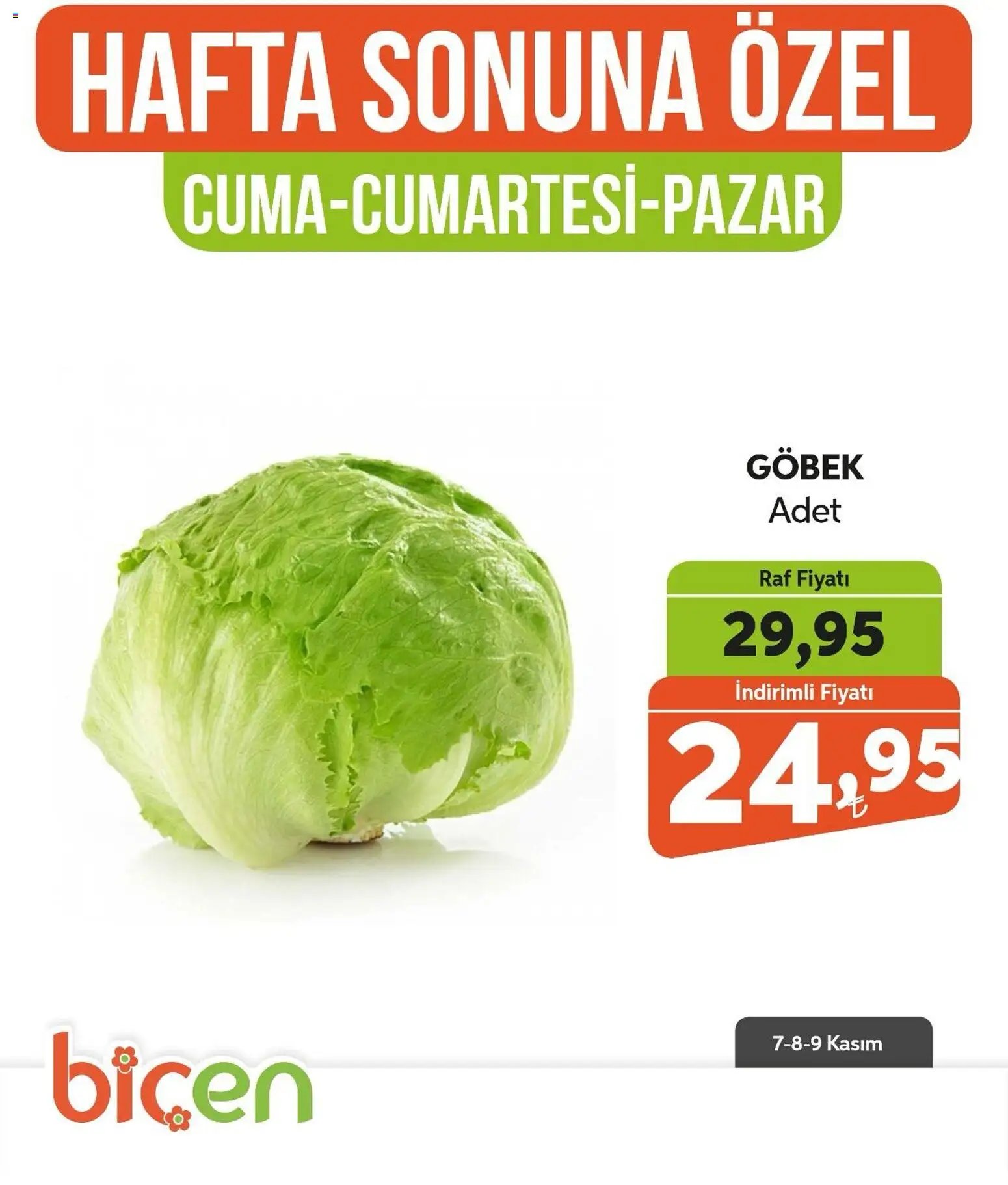 Biçen Market Hafta Sonuna Özel -Sebze ve meyve