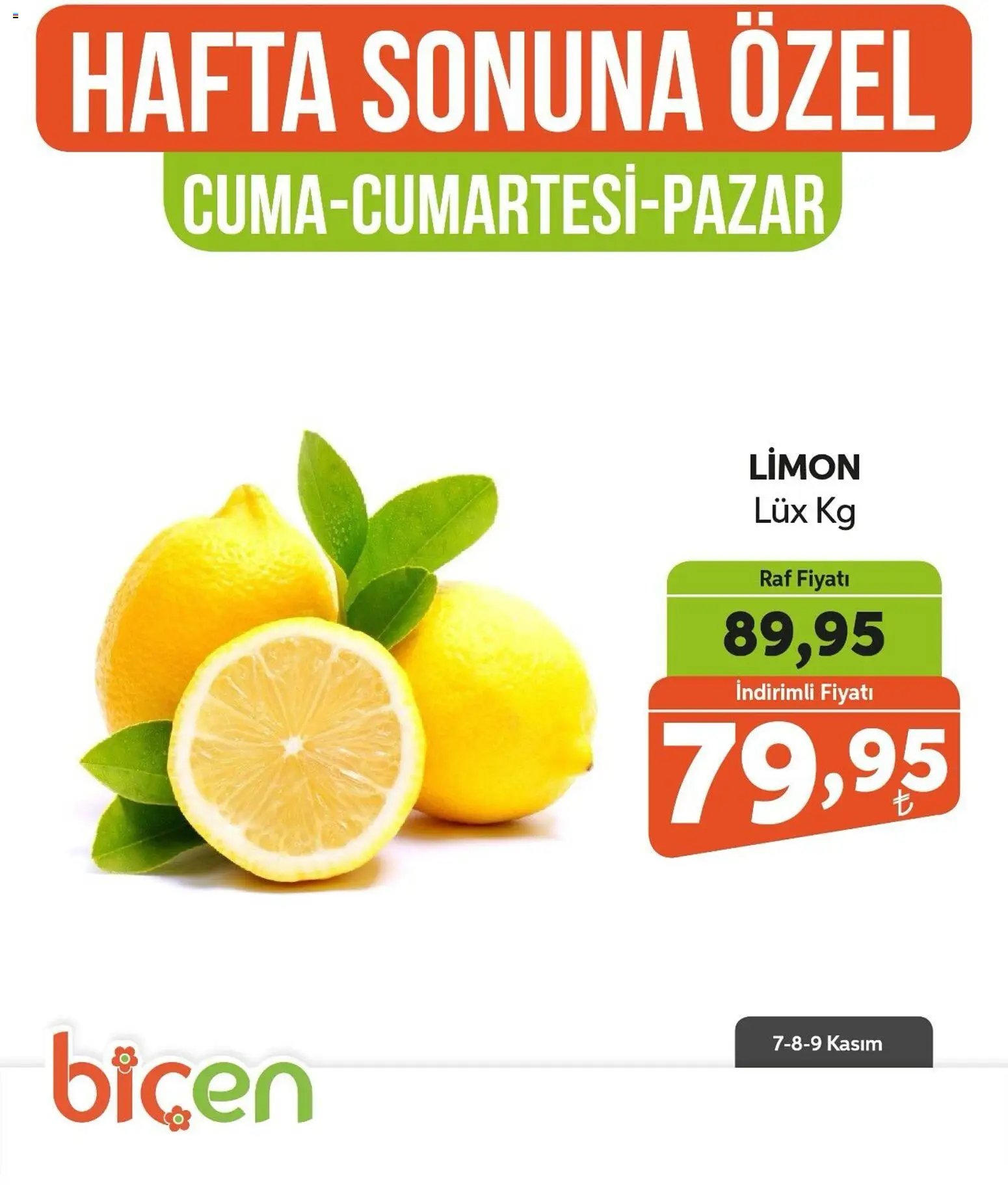 Biçen Market Hafta Sonuna Özel -Sebze ve meyve