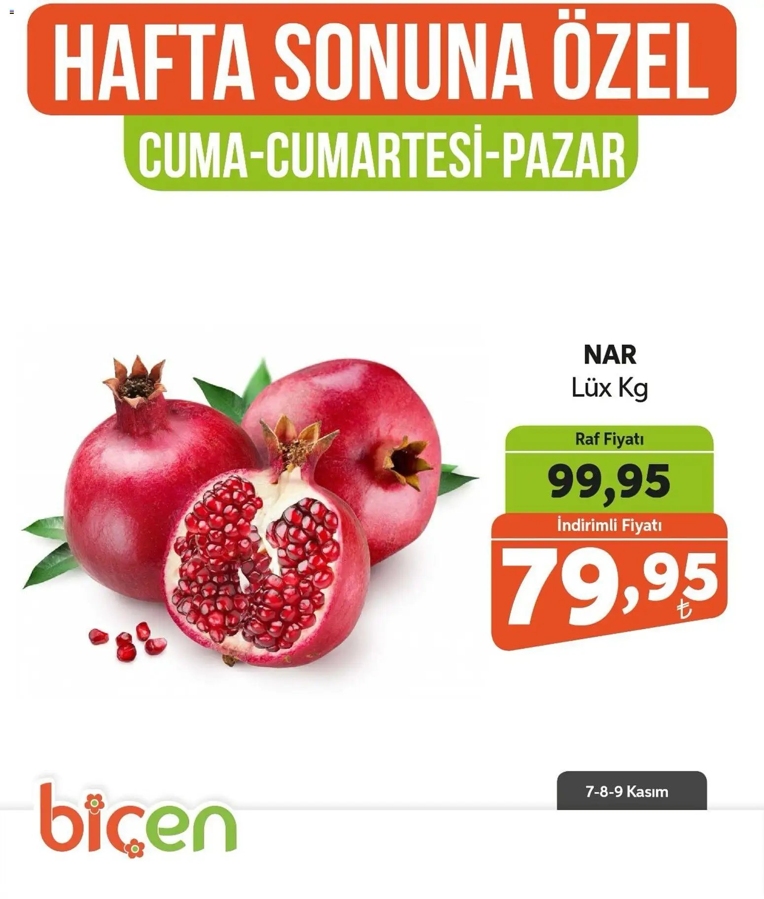 Biçen Market Hafta Sonuna Özel -Sebze ve meyve