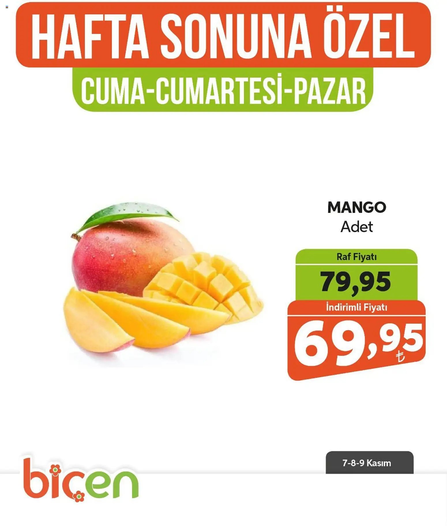 Biçen Market Hafta Sonuna Özel -Sebze ve meyve