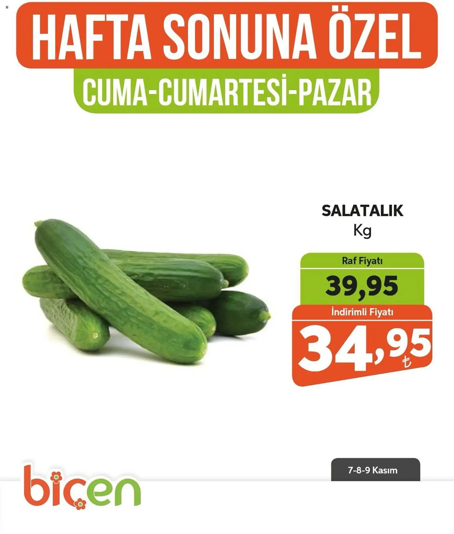 Biçen Market Hafta Sonuna Özel -Sebze ve meyve