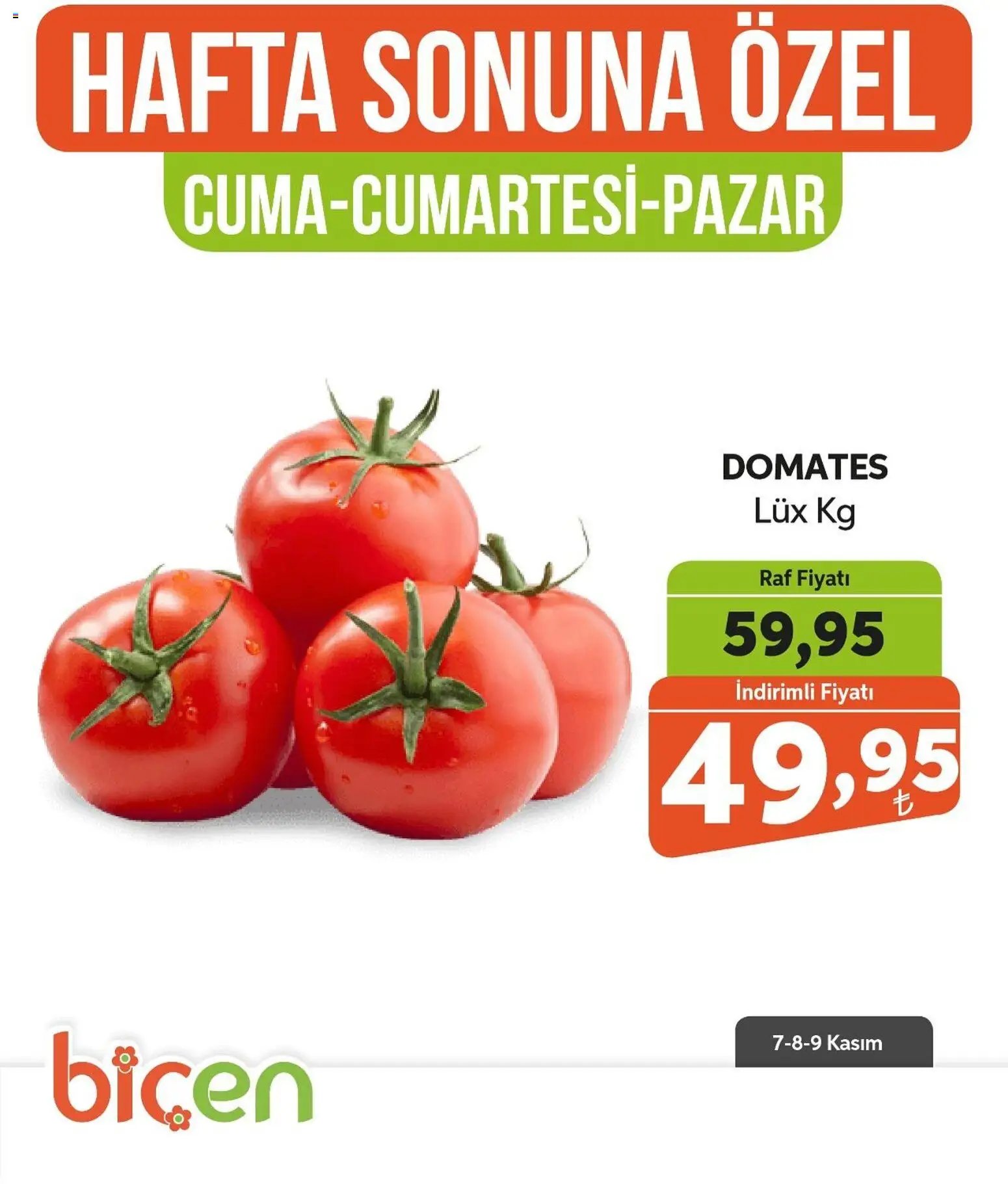 Biçen Market Hafta Sonuna Özel -Sebze ve meyve