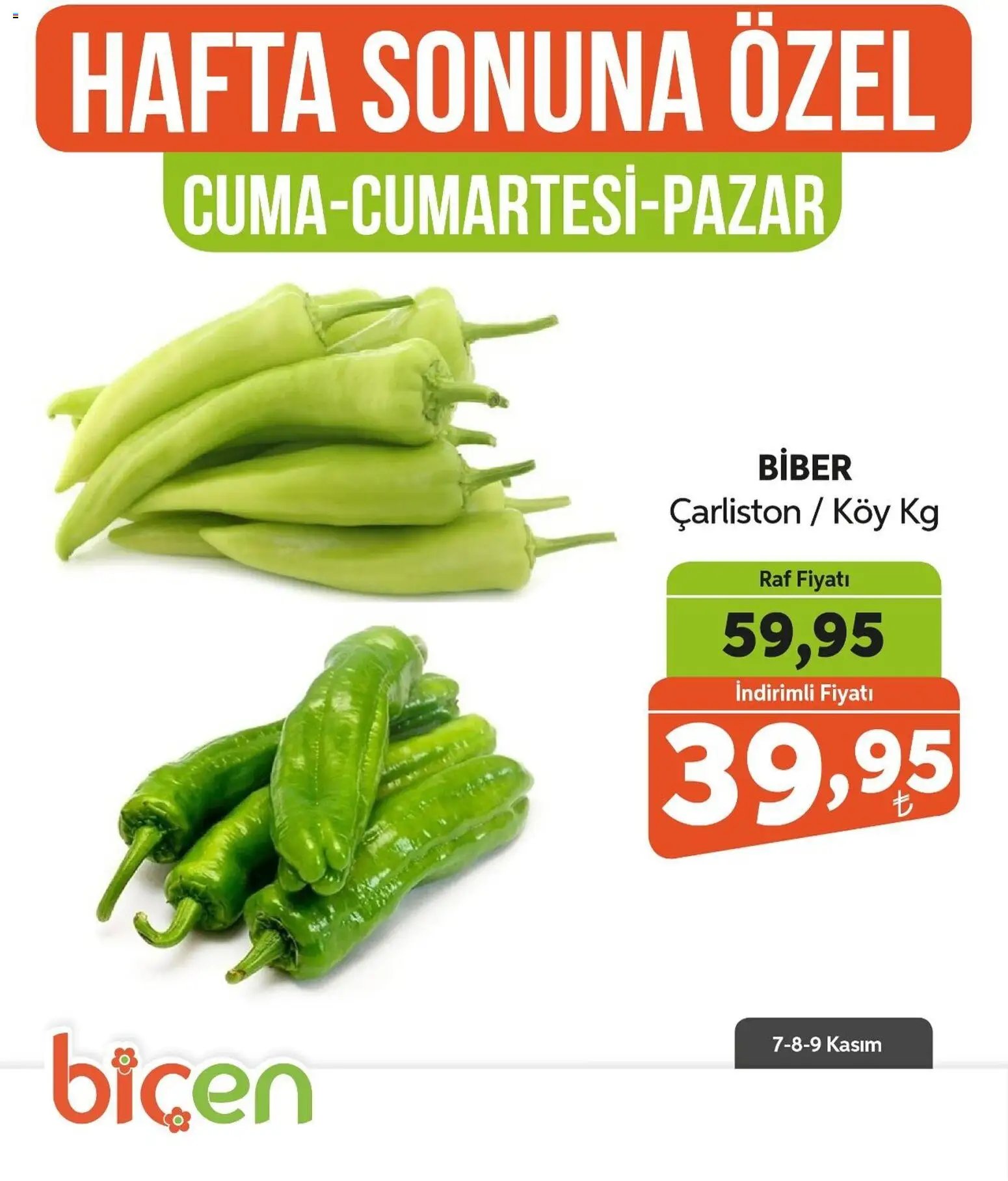 Biçen Market Hafta Sonuna Özel -Sebze ve meyve