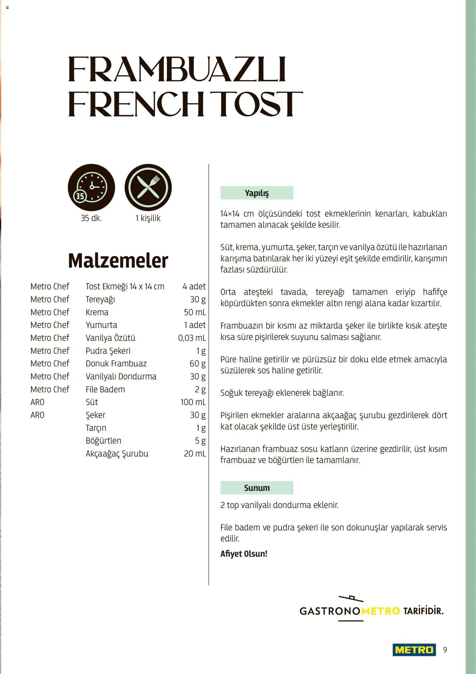 Metro - Kafeler & Pastaneler Kataloğu