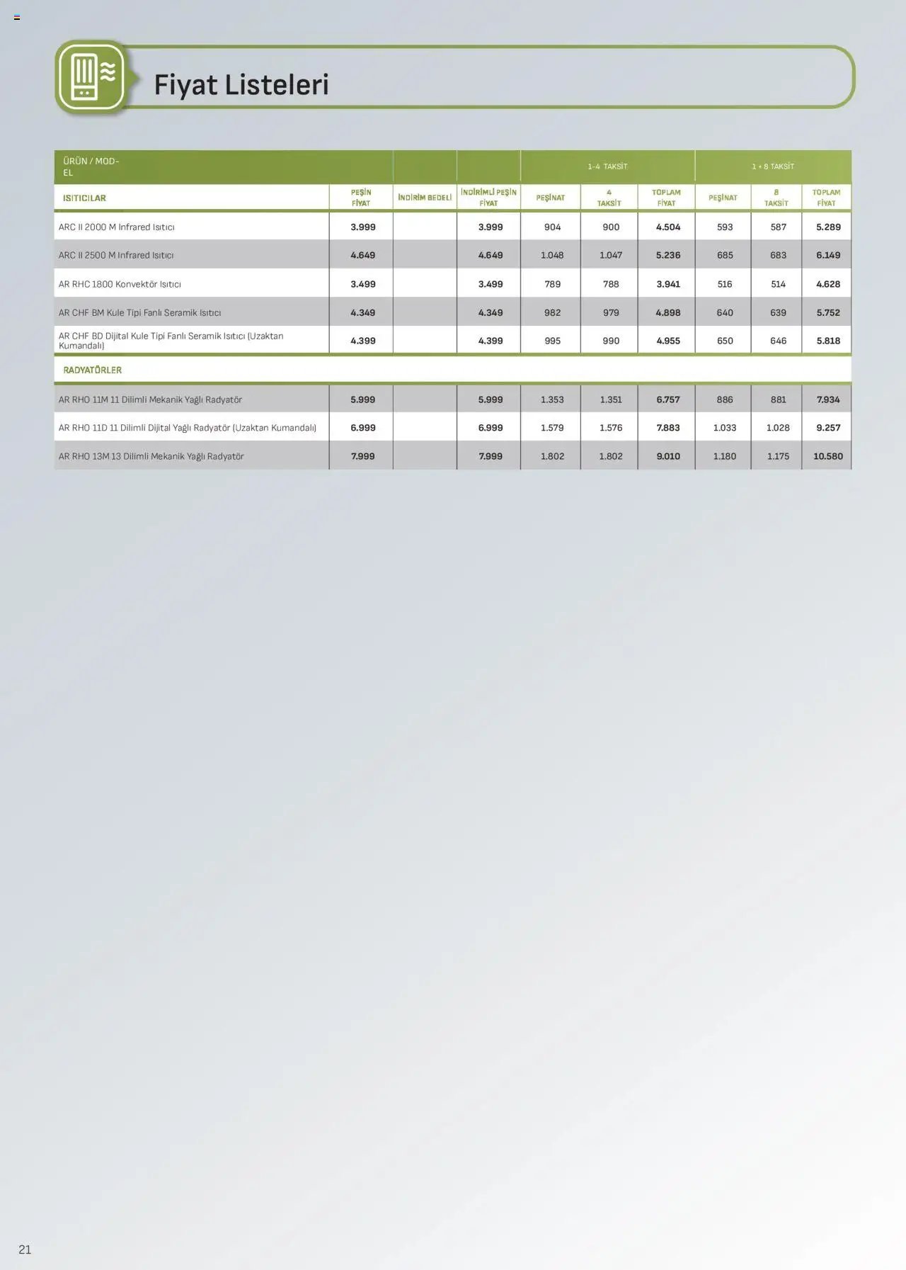 Arçelik İklimlendirme Kataloğu