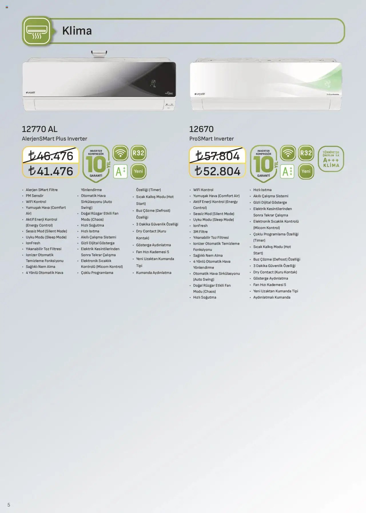 Arçelik İklimlendirme Kataloğu