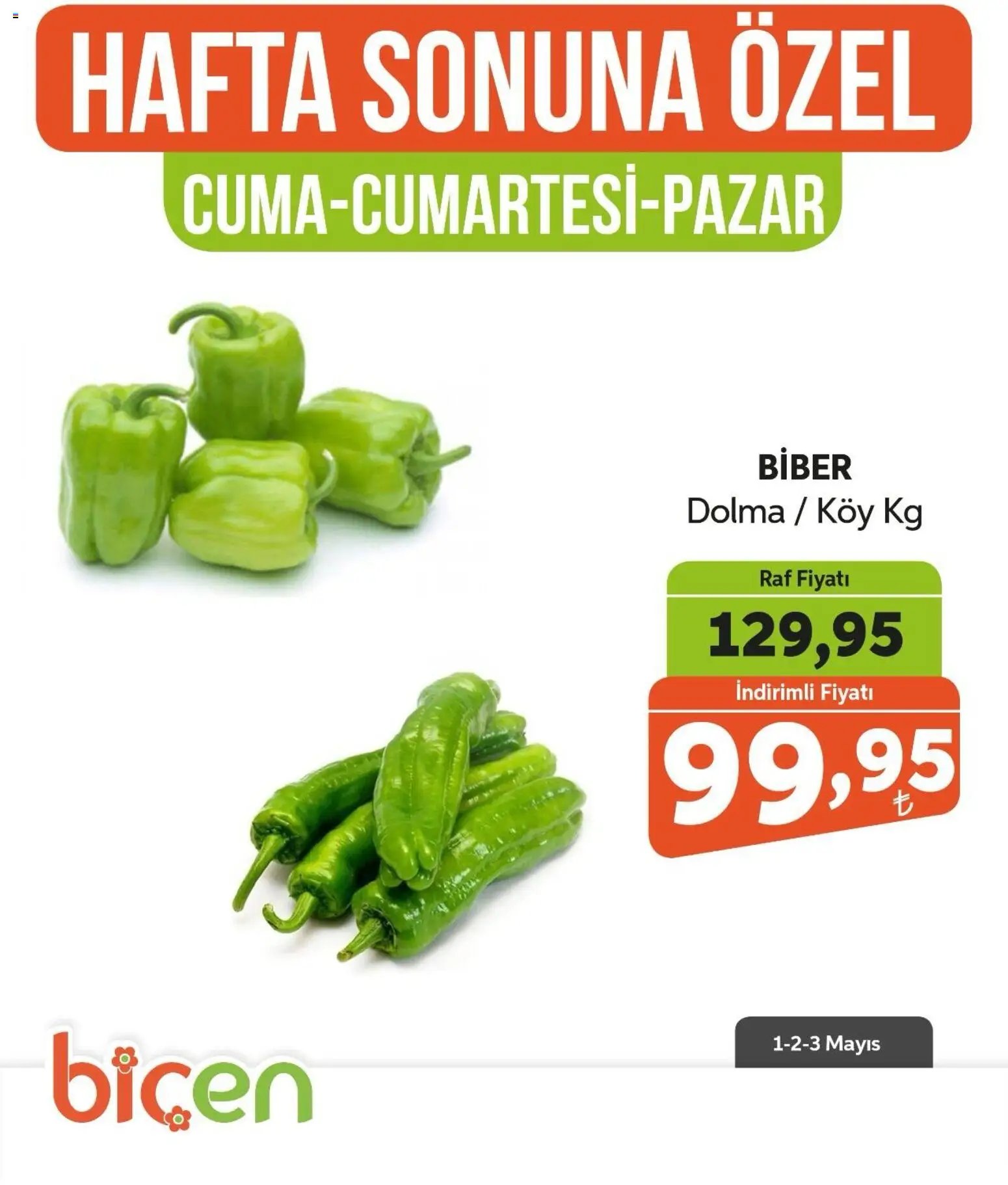 Biçen Market Hafta Sonuna Özel - Sebze İndirimi