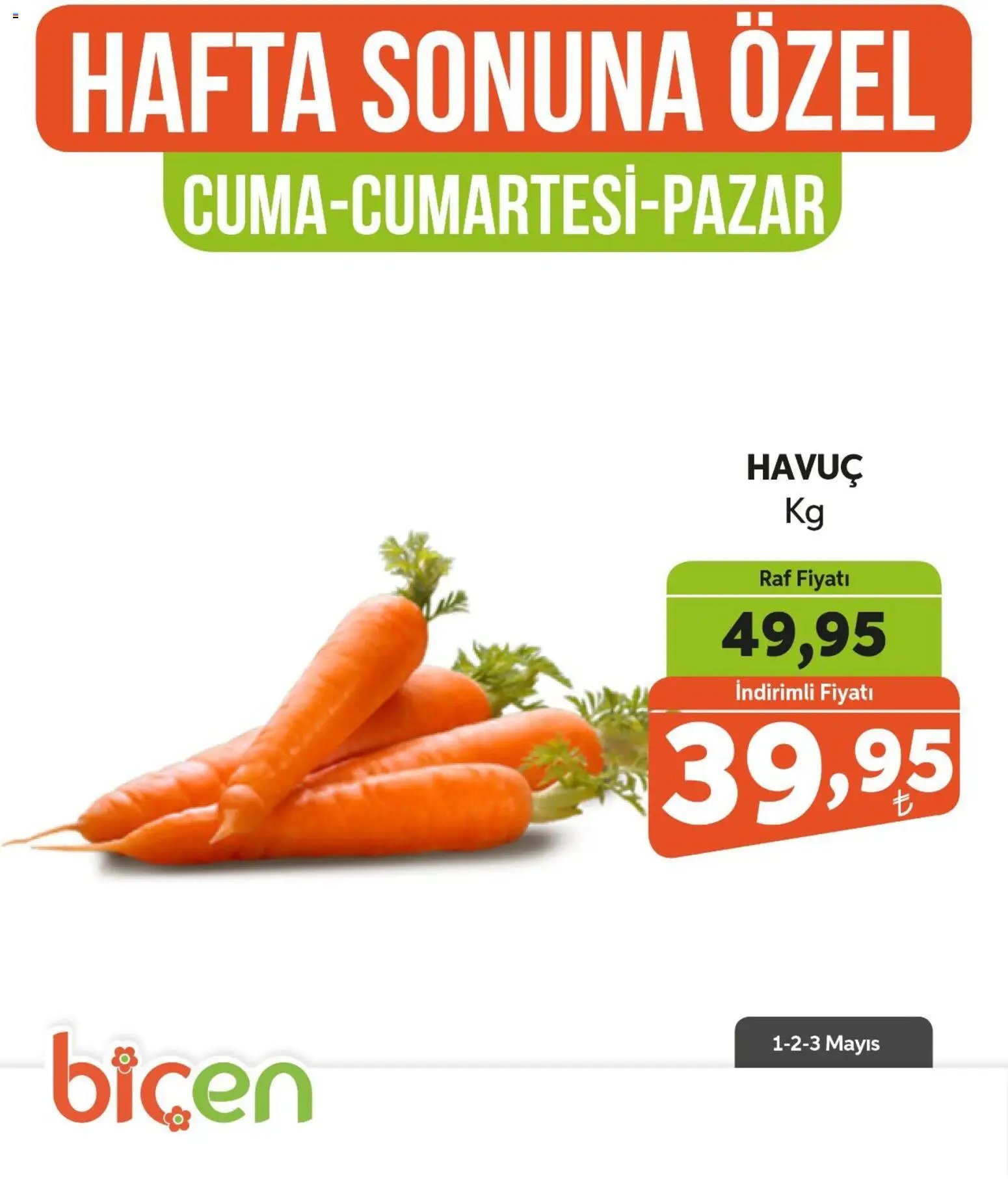 Biçen Market Hafta Sonuna Özel - Sebze İndirimi
