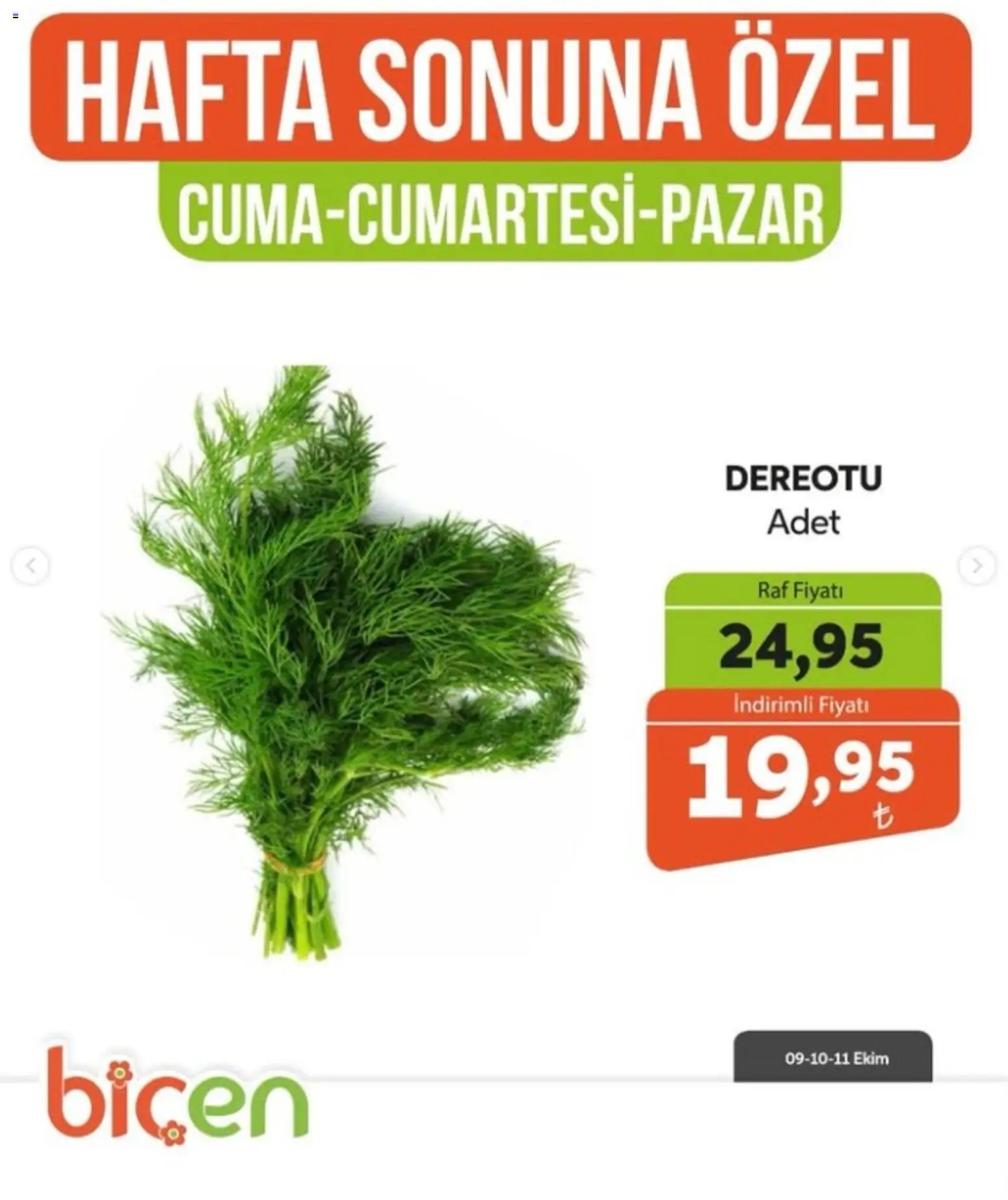 Biçen Market - Hafta Sonuna Özel - Sebze İndirimi