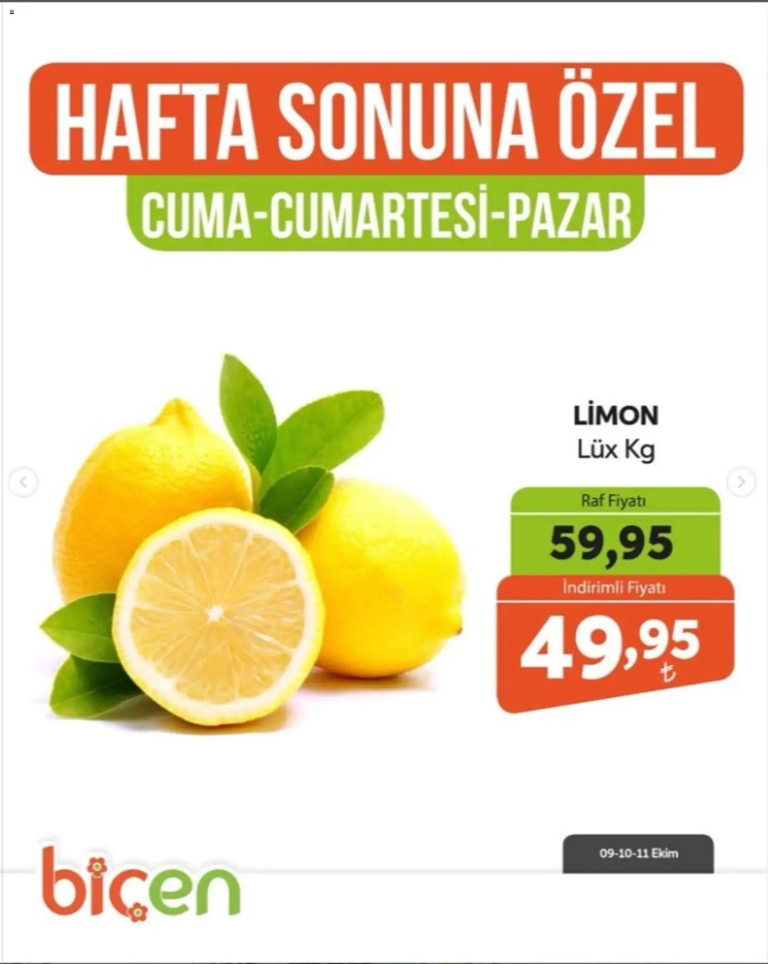 Biçen Market - Hafta Sonuna Özel - Sebze İndirimi